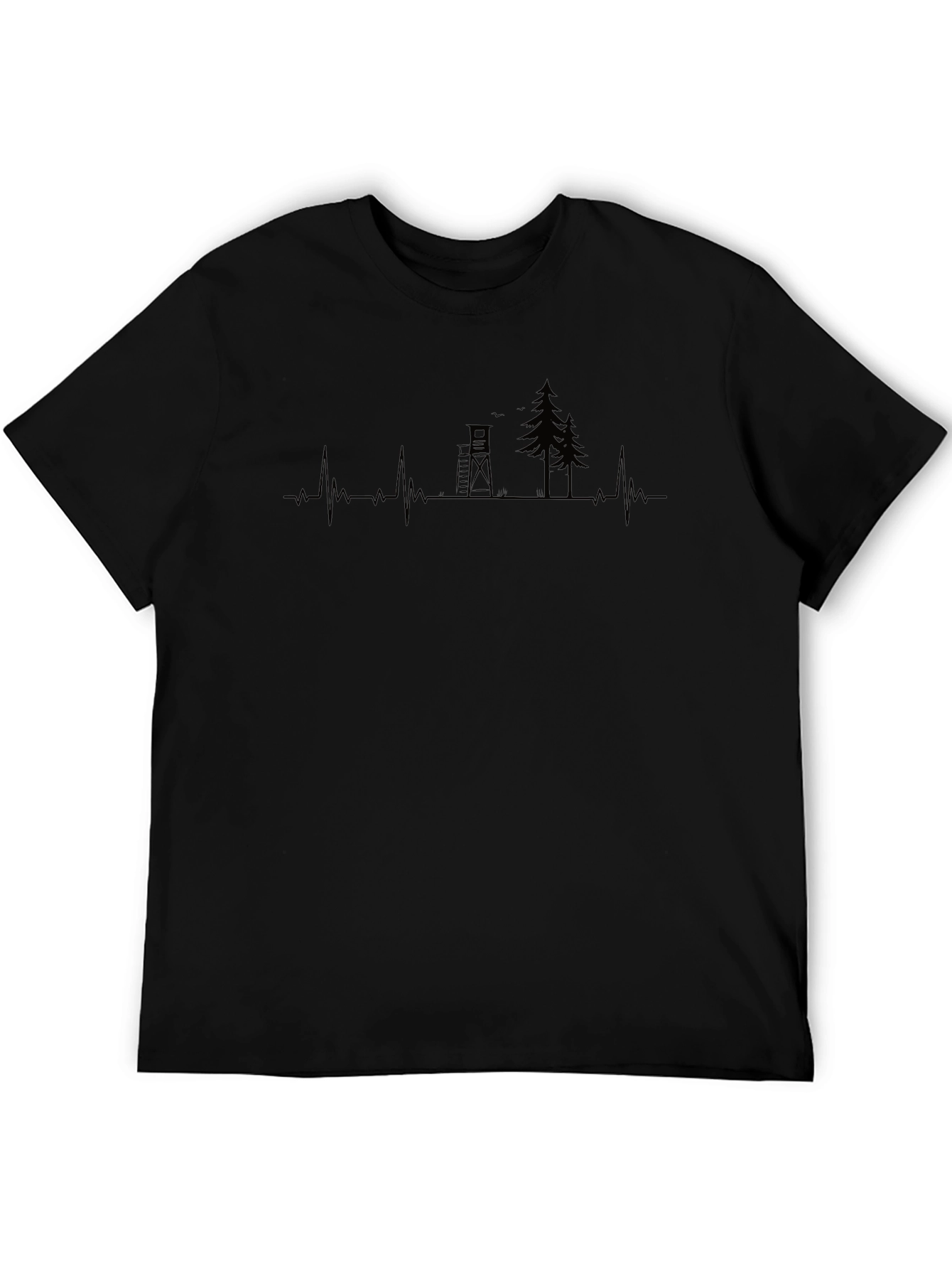 Hunting Heartbeat T-Shirt: Deer Stand & Trees Graphic Tee