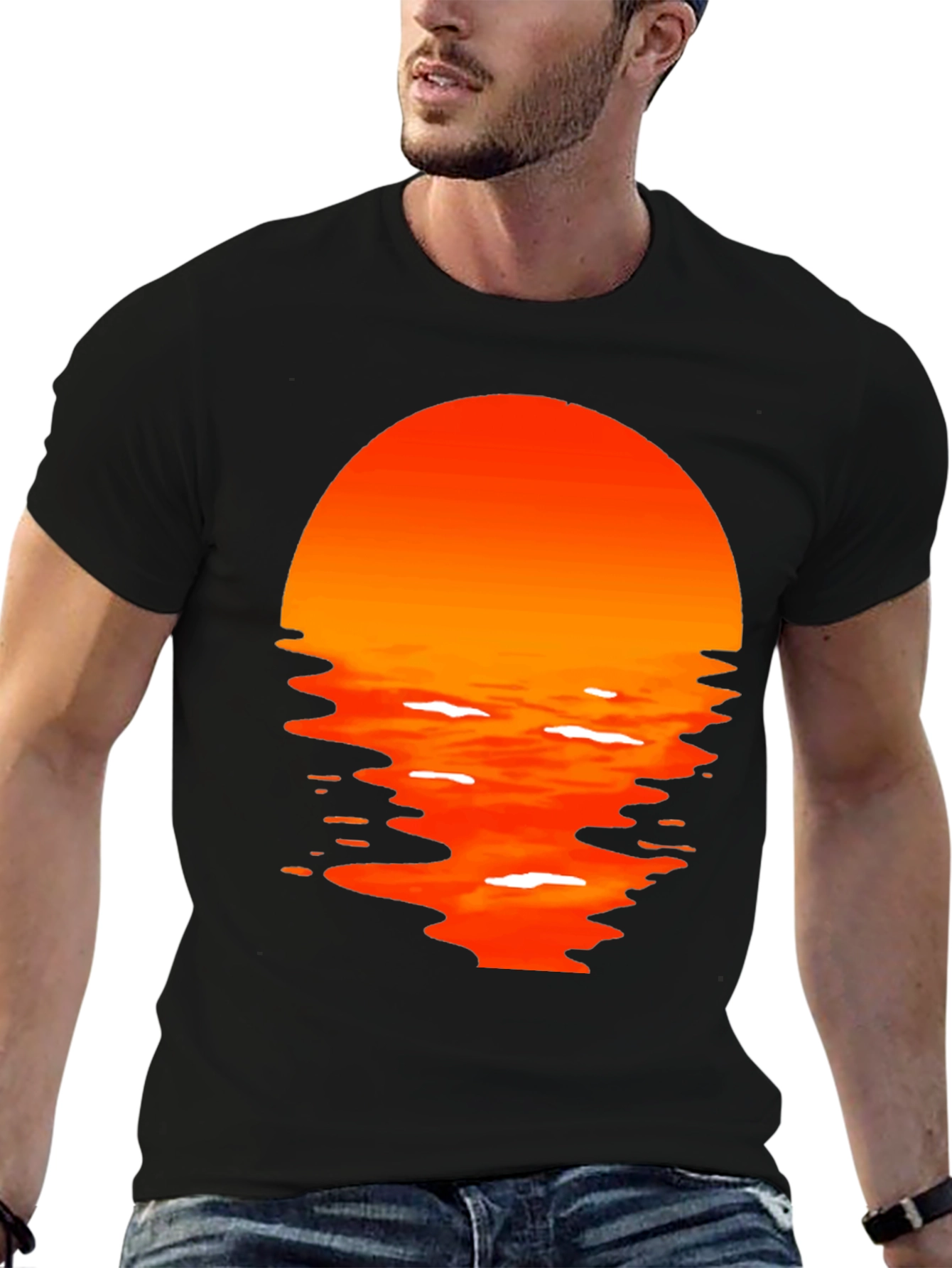 Sunset Graphic Tee - Mens Black T-Shirt