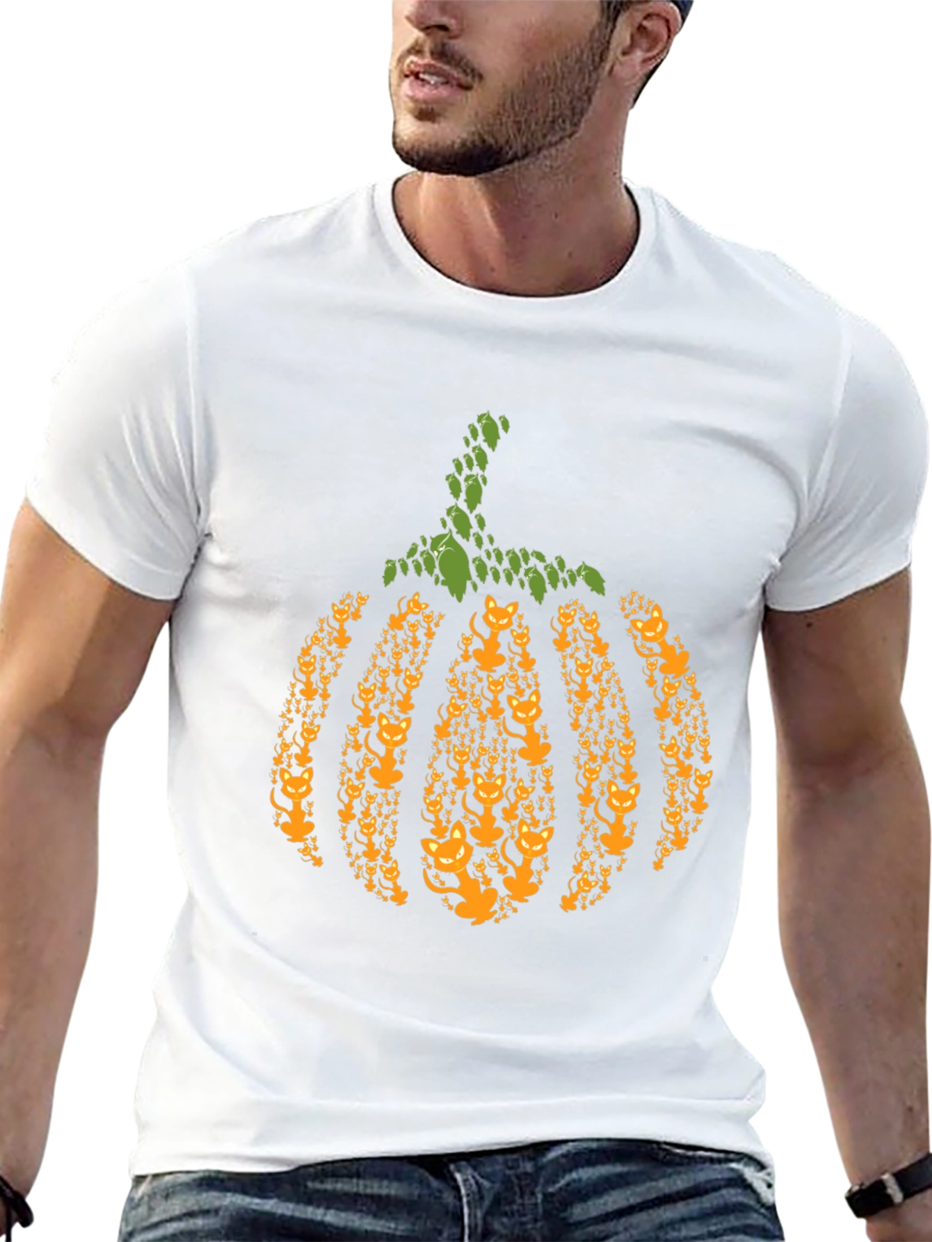 Cat Pumpkin Halloween T-Shirt