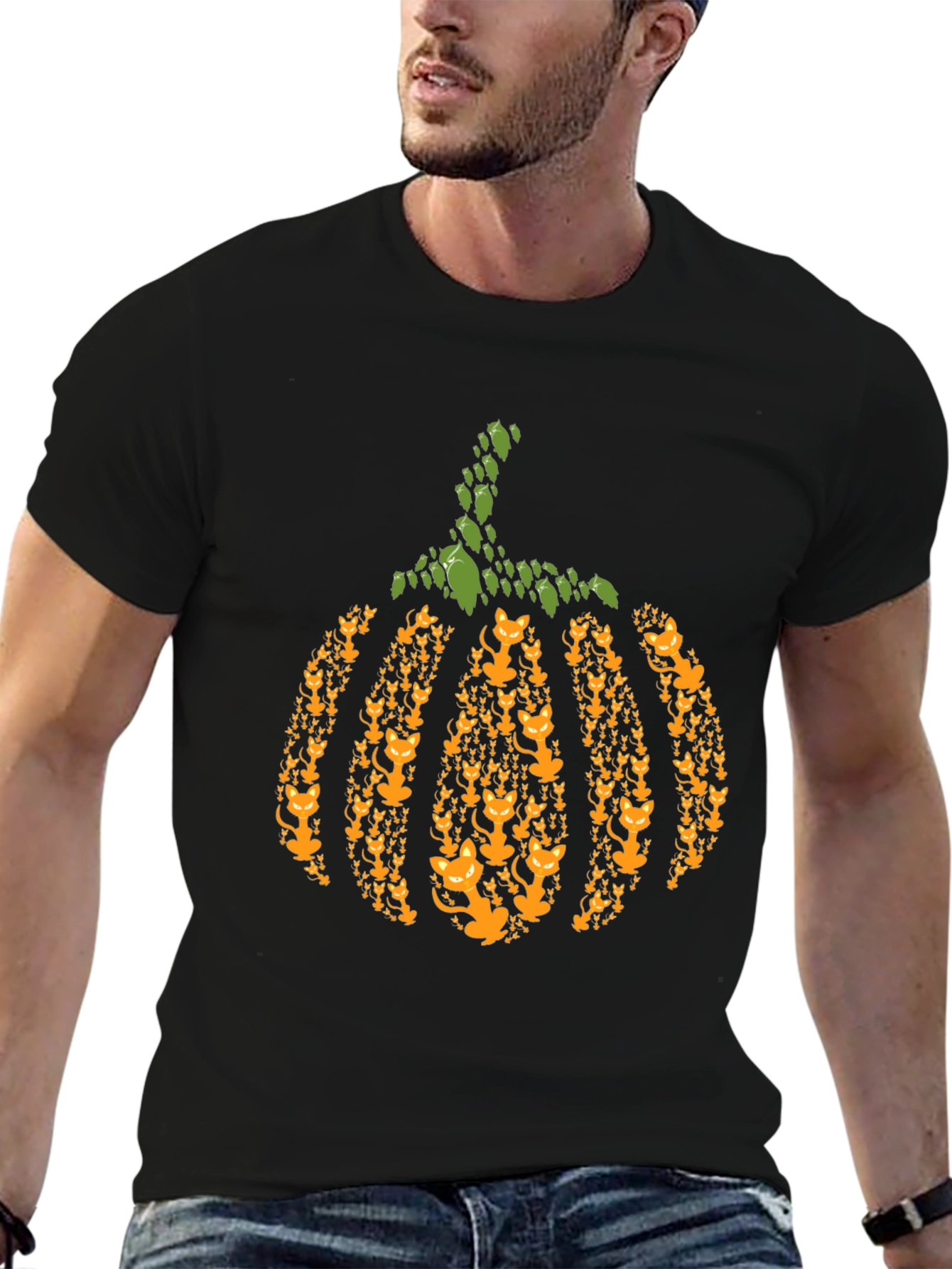 Cat Pumpkin Halloween T-Shirt