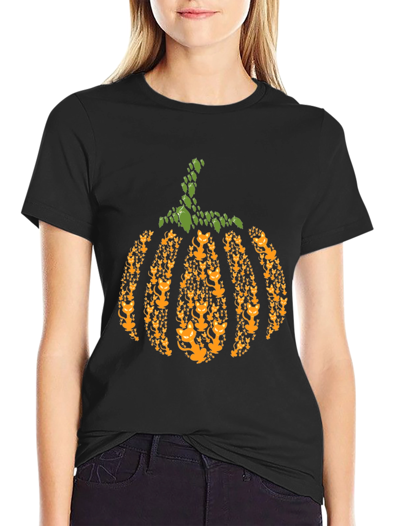 Cat Pumpkin Halloween T-Shirt