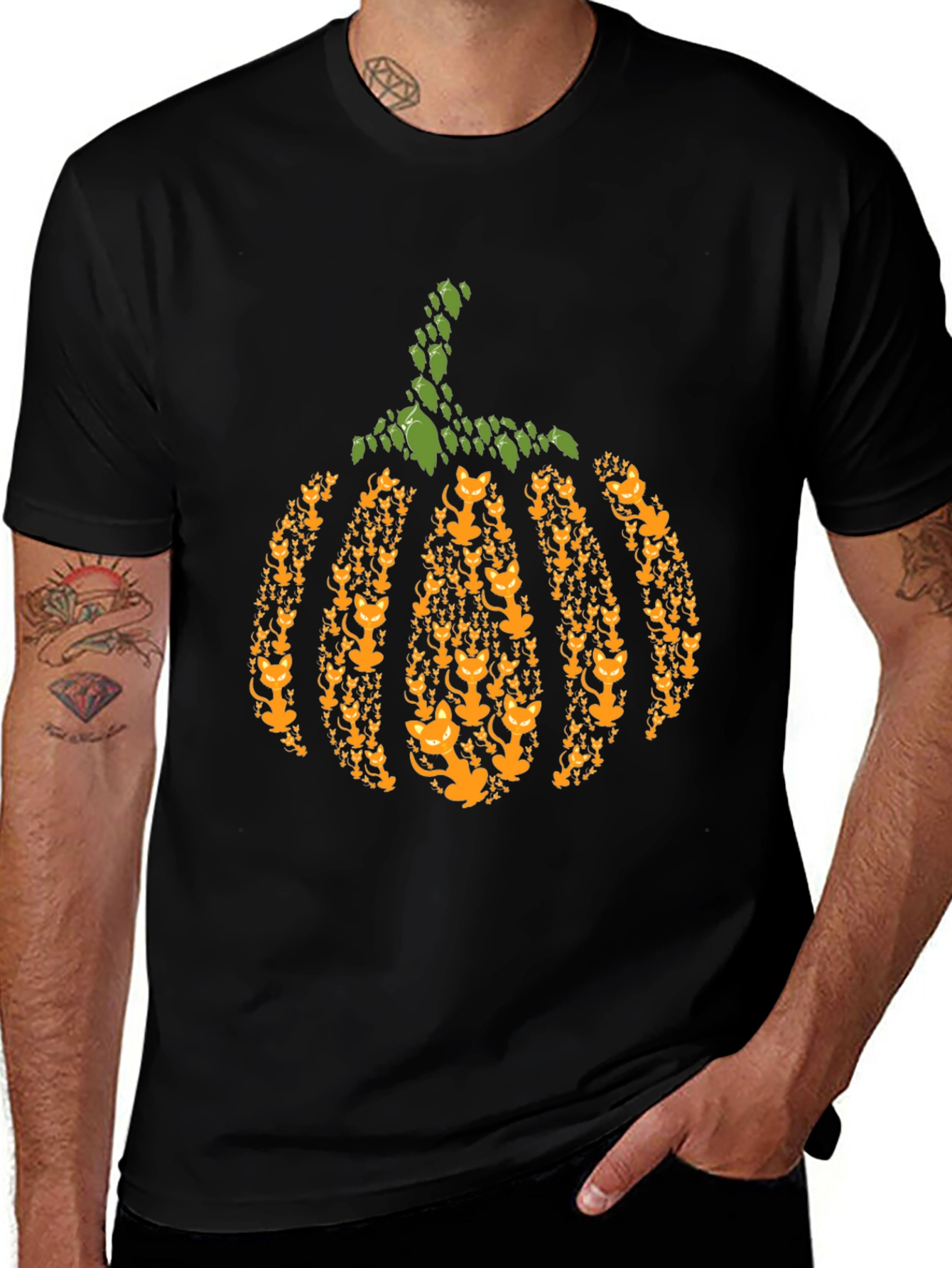 Cat Pumpkin Halloween T-Shirt