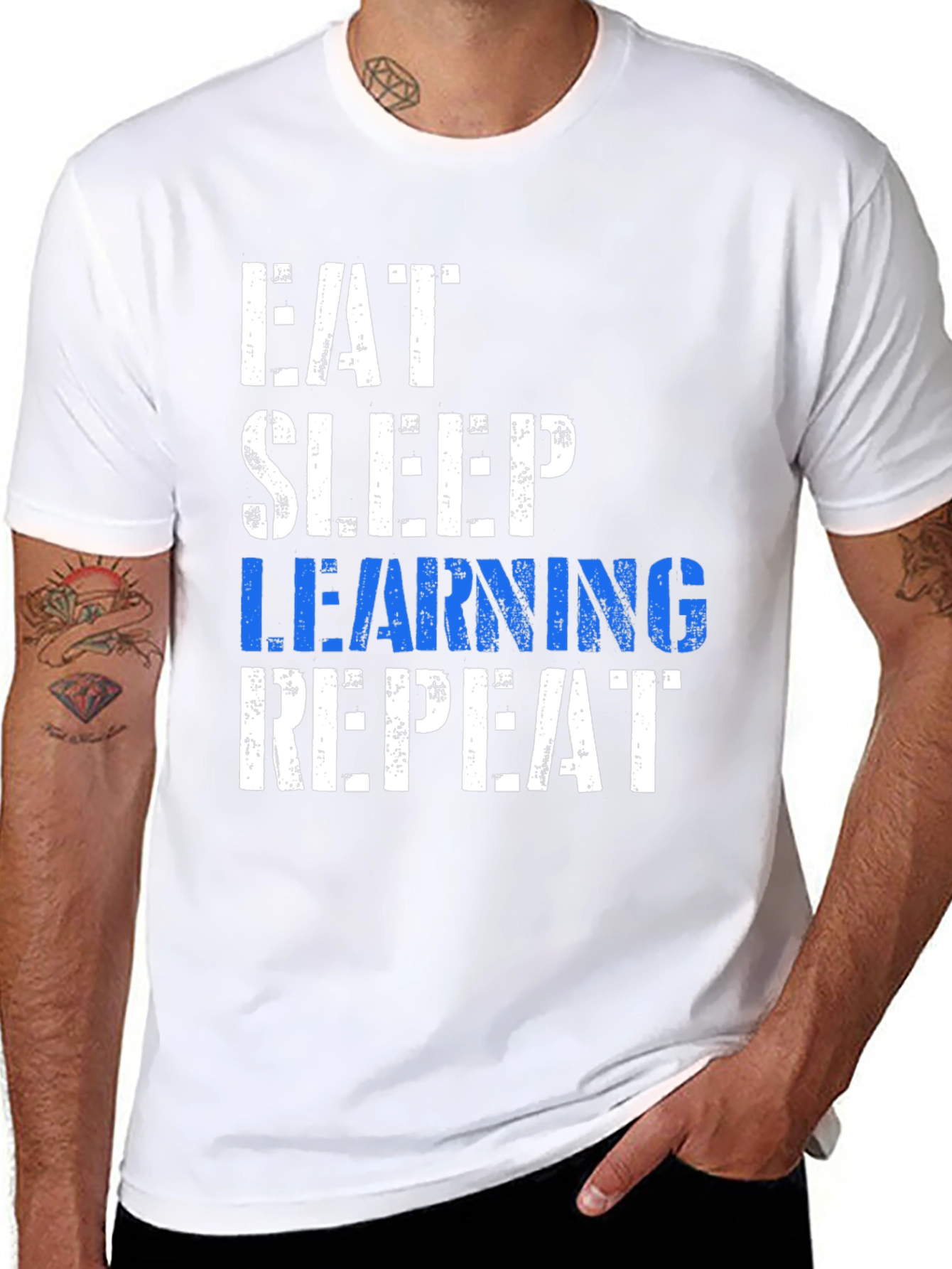 Eat Sleep Learning Repeat Black T-Shirt