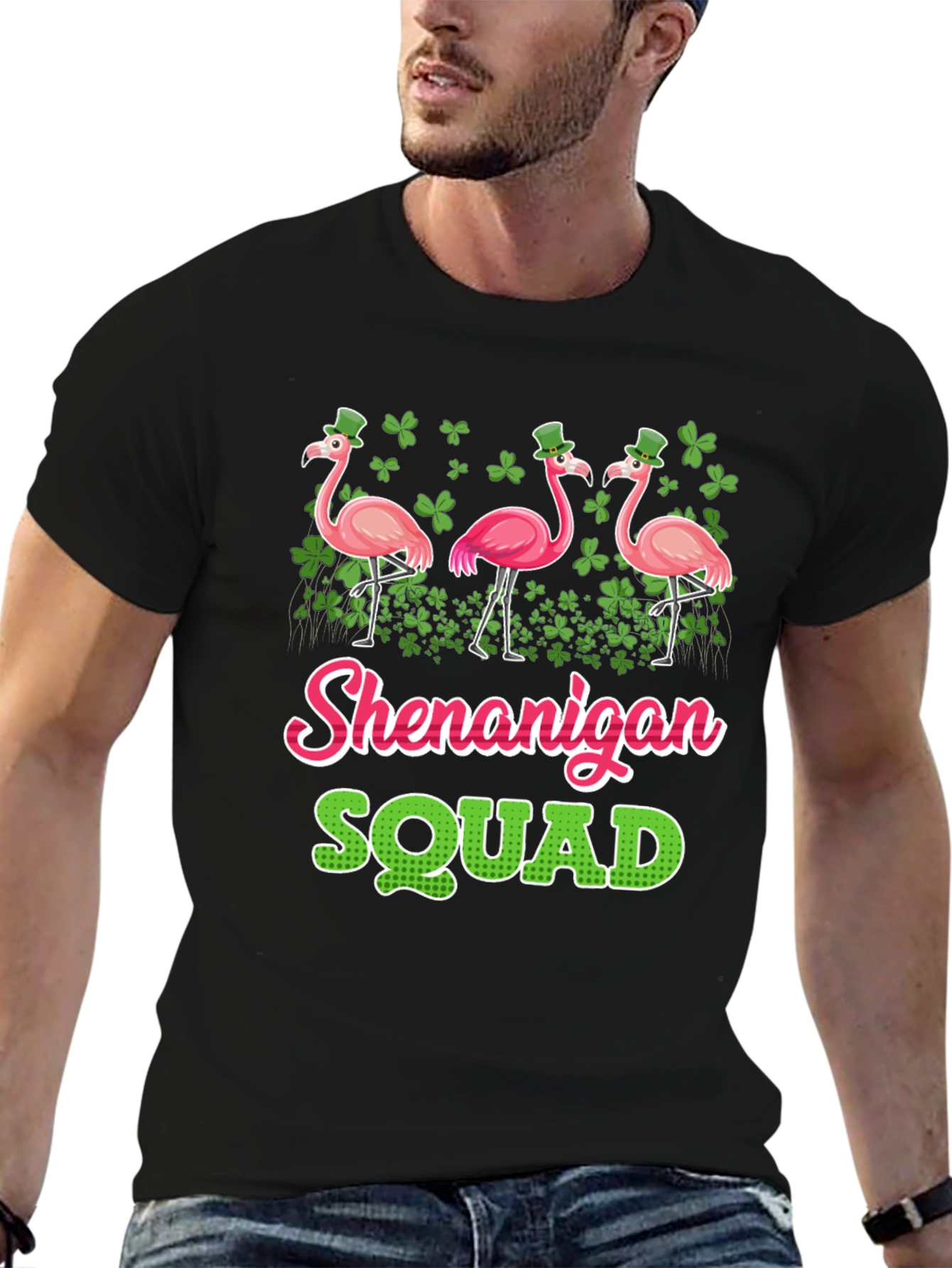 St. Patricks Day Shenanigan Squad Flamingo T-Shirt