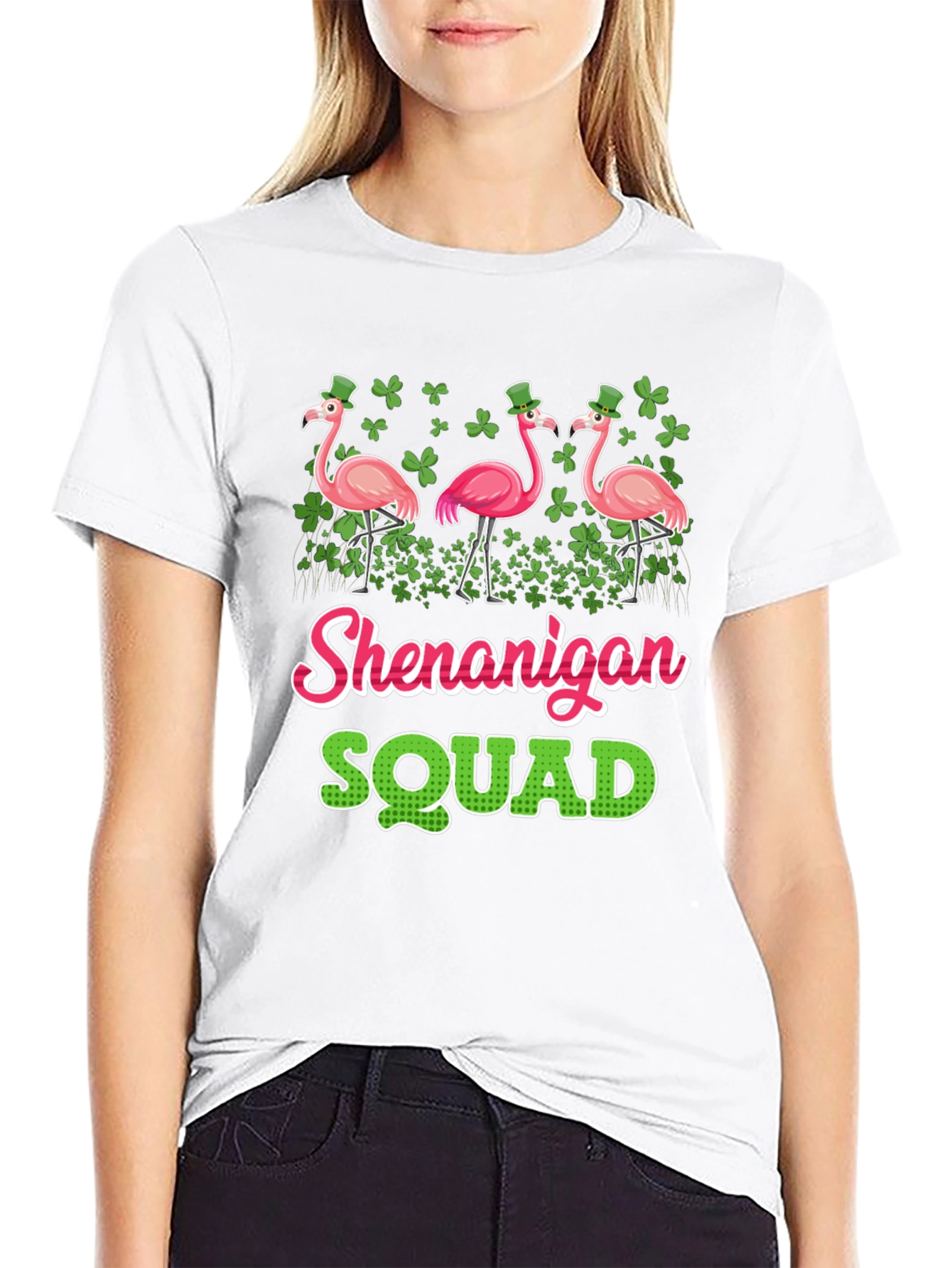 St. Patricks Day Shenanigan Squad Flamingo T-Shirt
