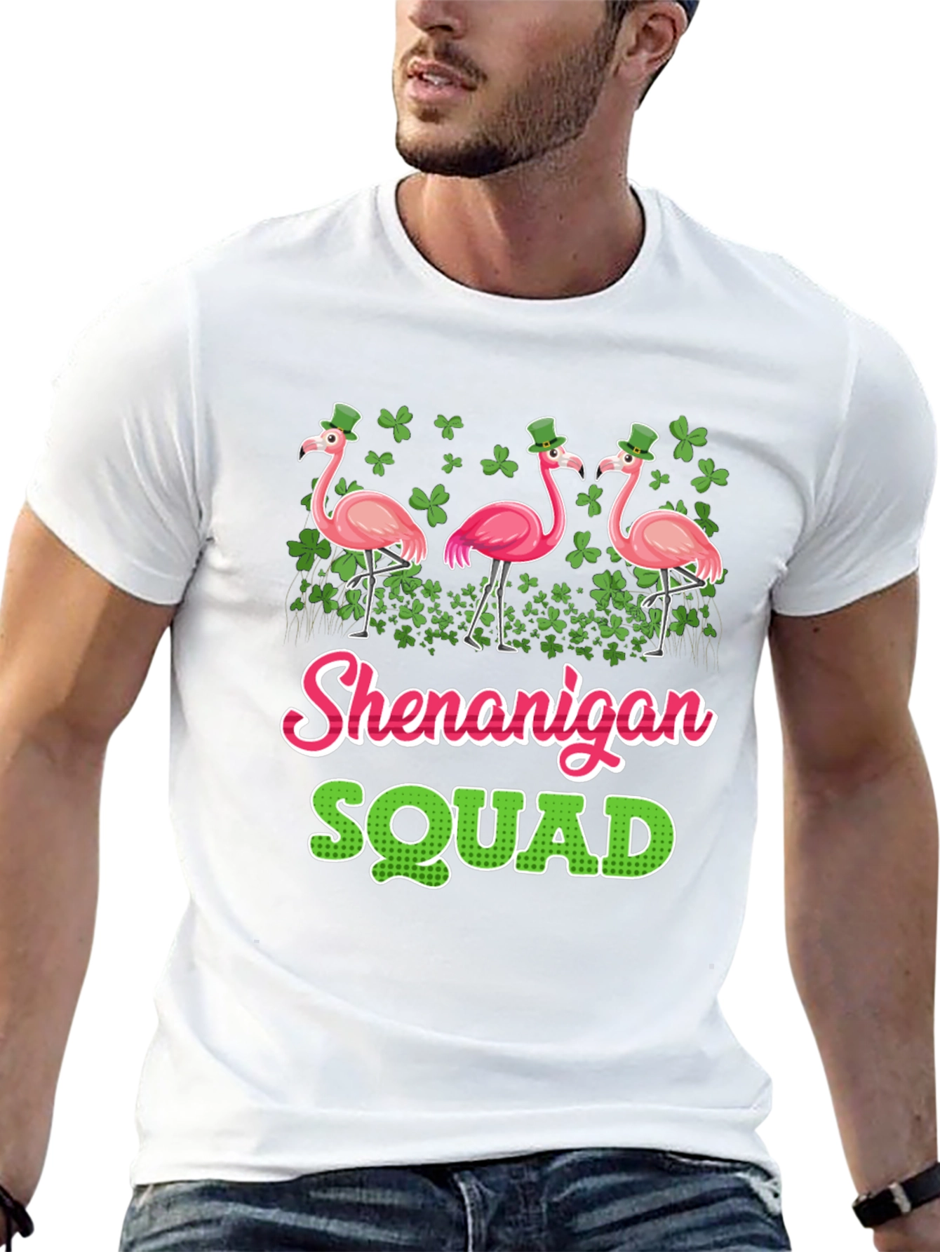 St. Patricks Day Shenanigan Squad Flamingo T-Shirt
