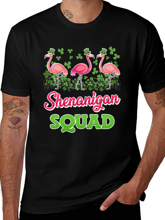 St. Patricks Day Shenanigan Squad Flamingo T-Shirt