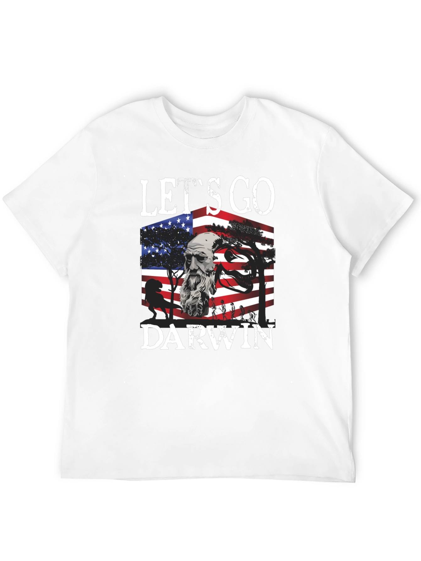 Lets Go Darwin T-Shirt Patriotic Funny Evolution Tee