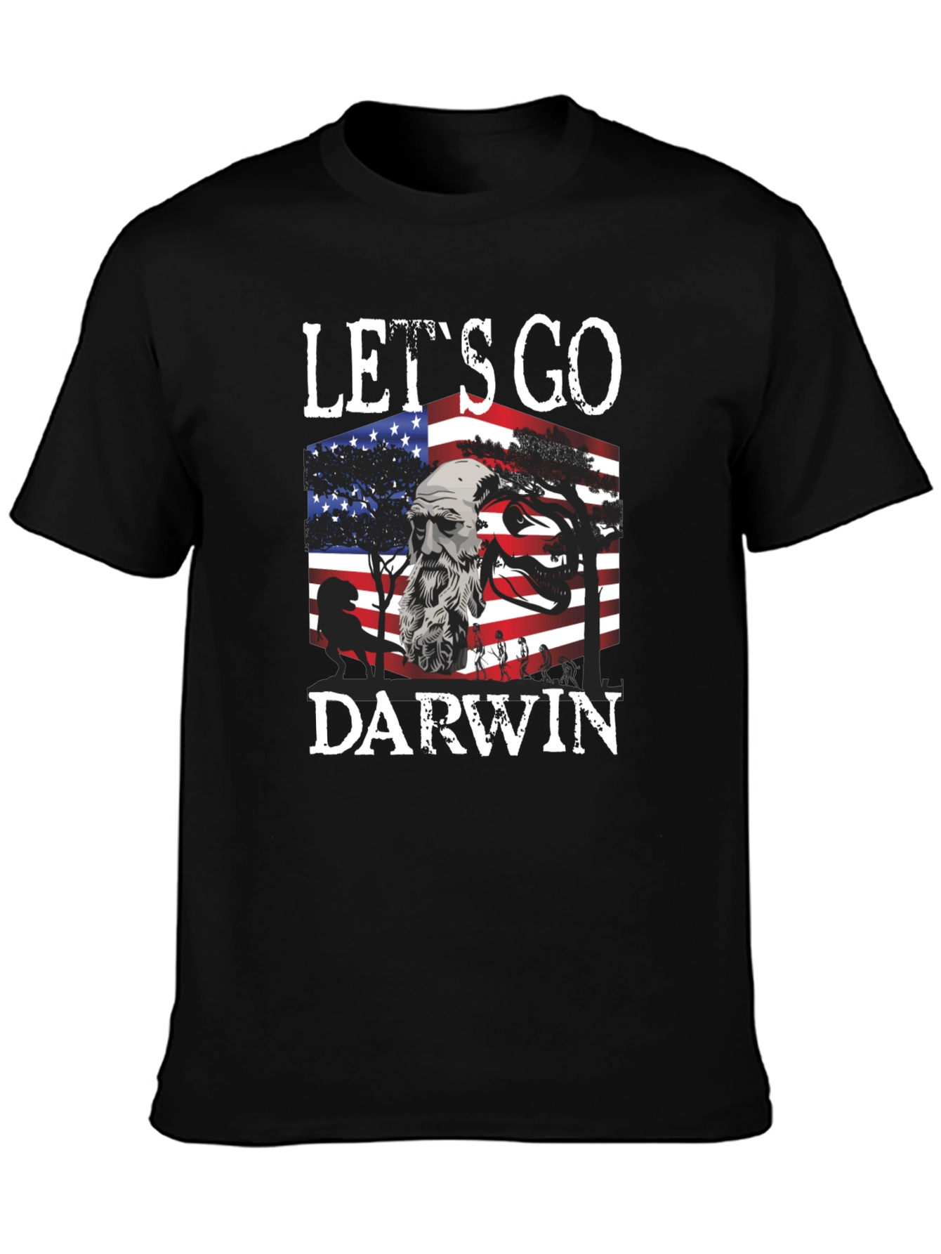 Lets Go Darwin T-Shirt Patriotic Funny Evolution Tee