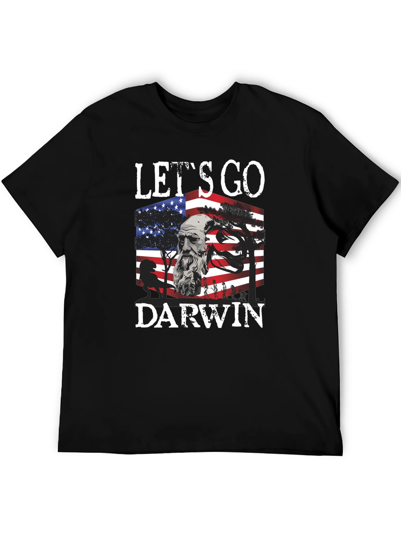 Lets Go Darwin T-Shirt Patriotic Funny Evolution Tee