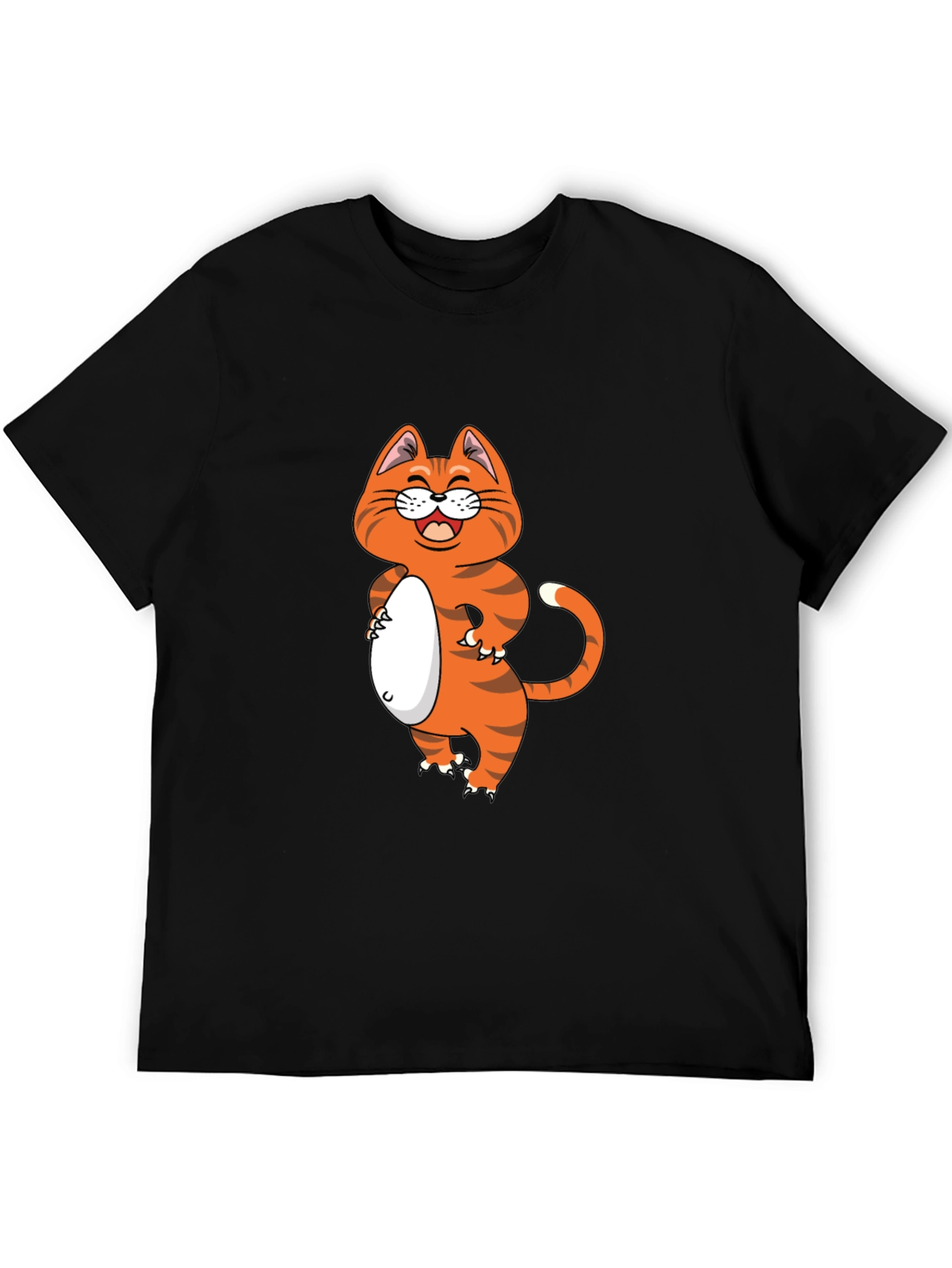 Funny Cat Graphic Tee - Black