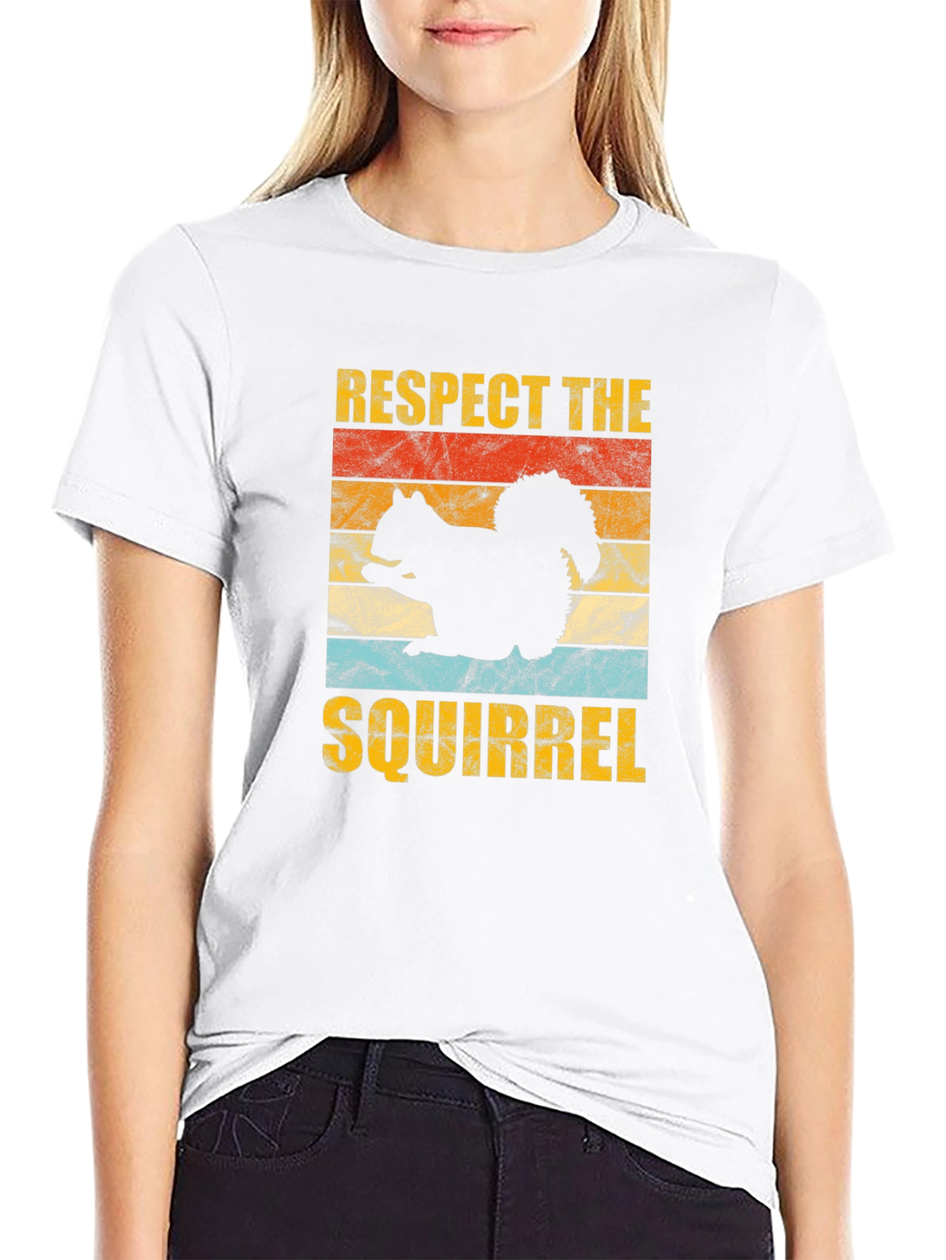 Respect The Squirrel Graphic Tee Retro Style