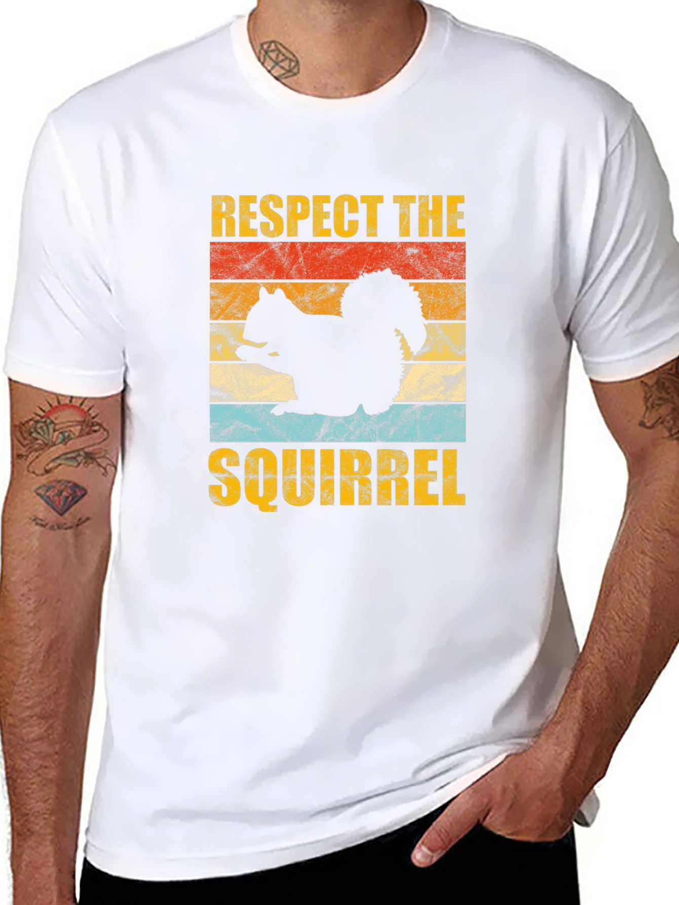 Respect The Squirrel Graphic Tee Retro Style