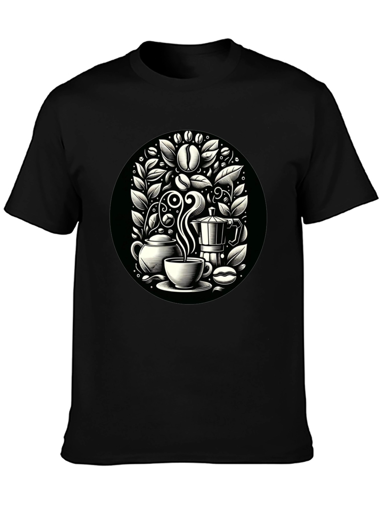 Coffee Lovers T-Shirt - Black Coffee Design