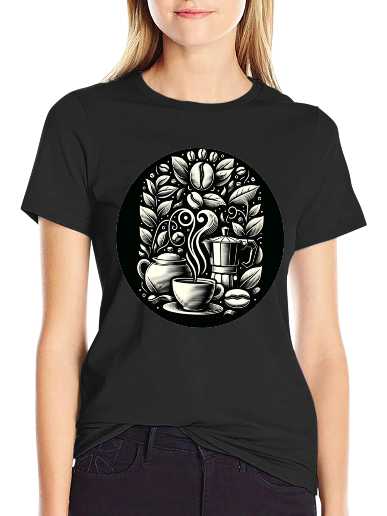 Coffee Lovers T-Shirt - Black Coffee Design