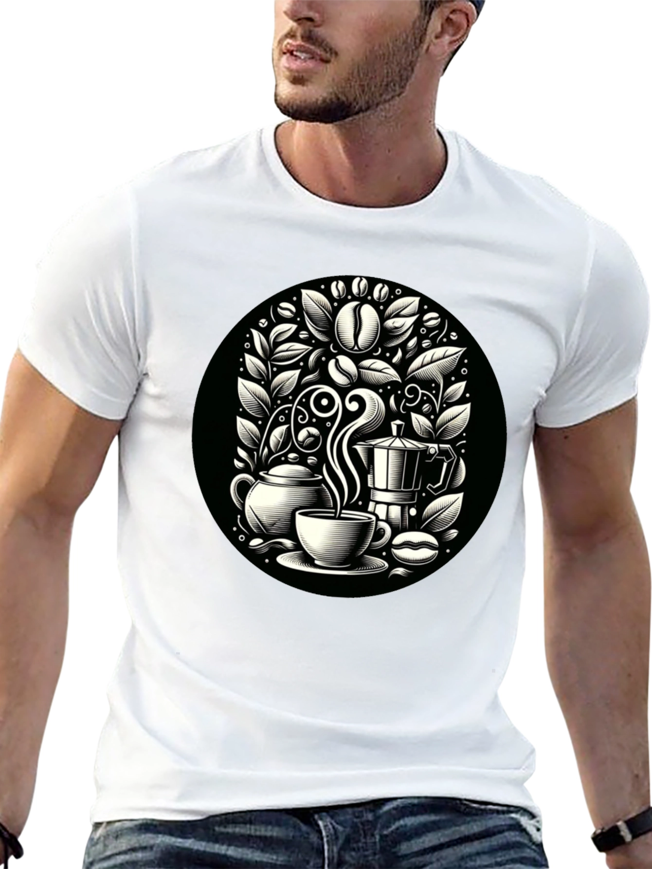 Coffee Lovers T-Shirt - Black Coffee Design