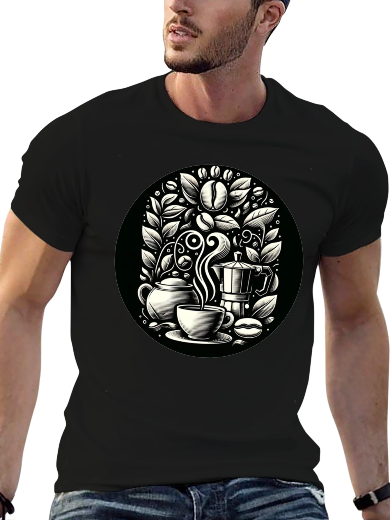 Coffee Lovers T-Shirt - Black Coffee Design