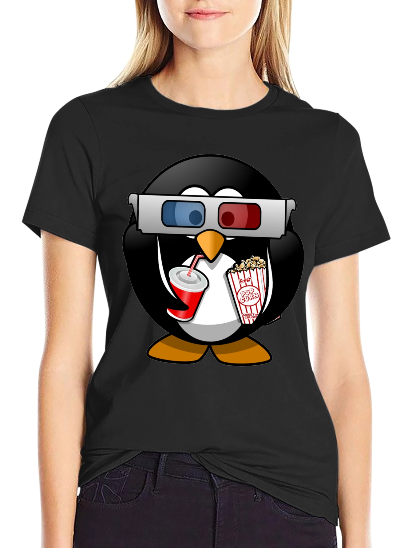 Movie Penguin Graphic Tee - Black
