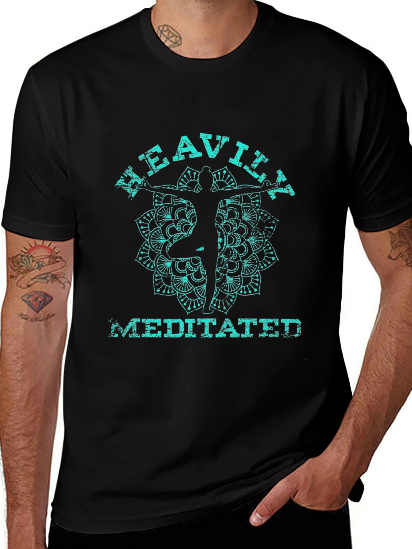 Heavily Meditated Graphic Tee - Black