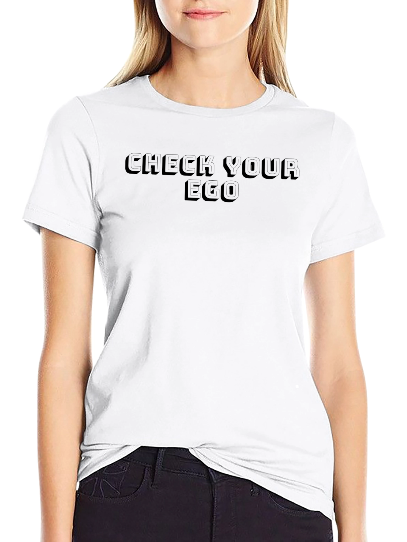 Check Your Ego Black Graphic Tee