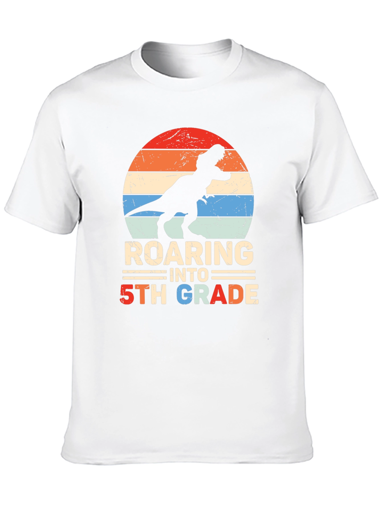 Roaring into 5th Grade Dinosaur T-Shirt