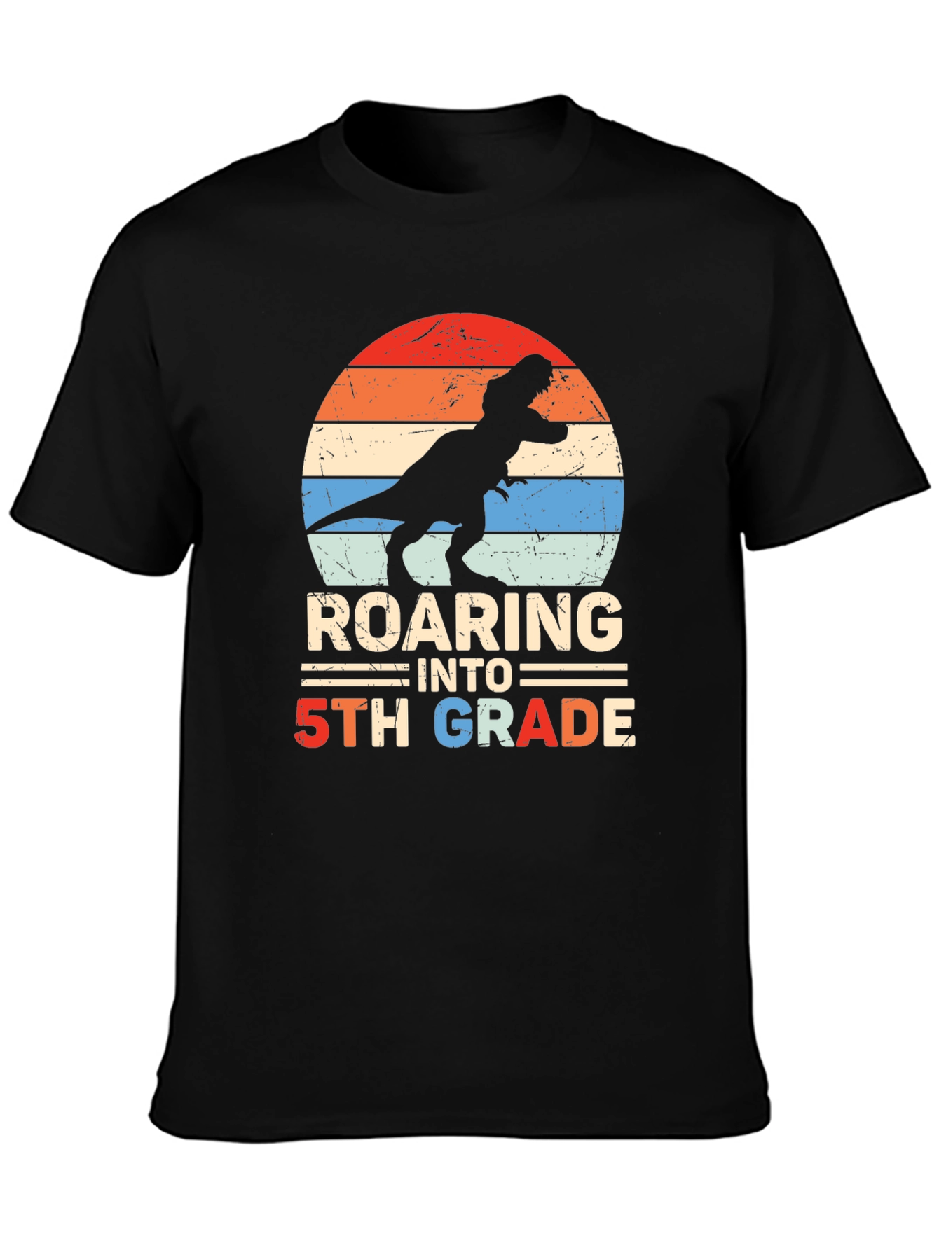 Roaring into 5th Grade Dinosaur T-Shirt