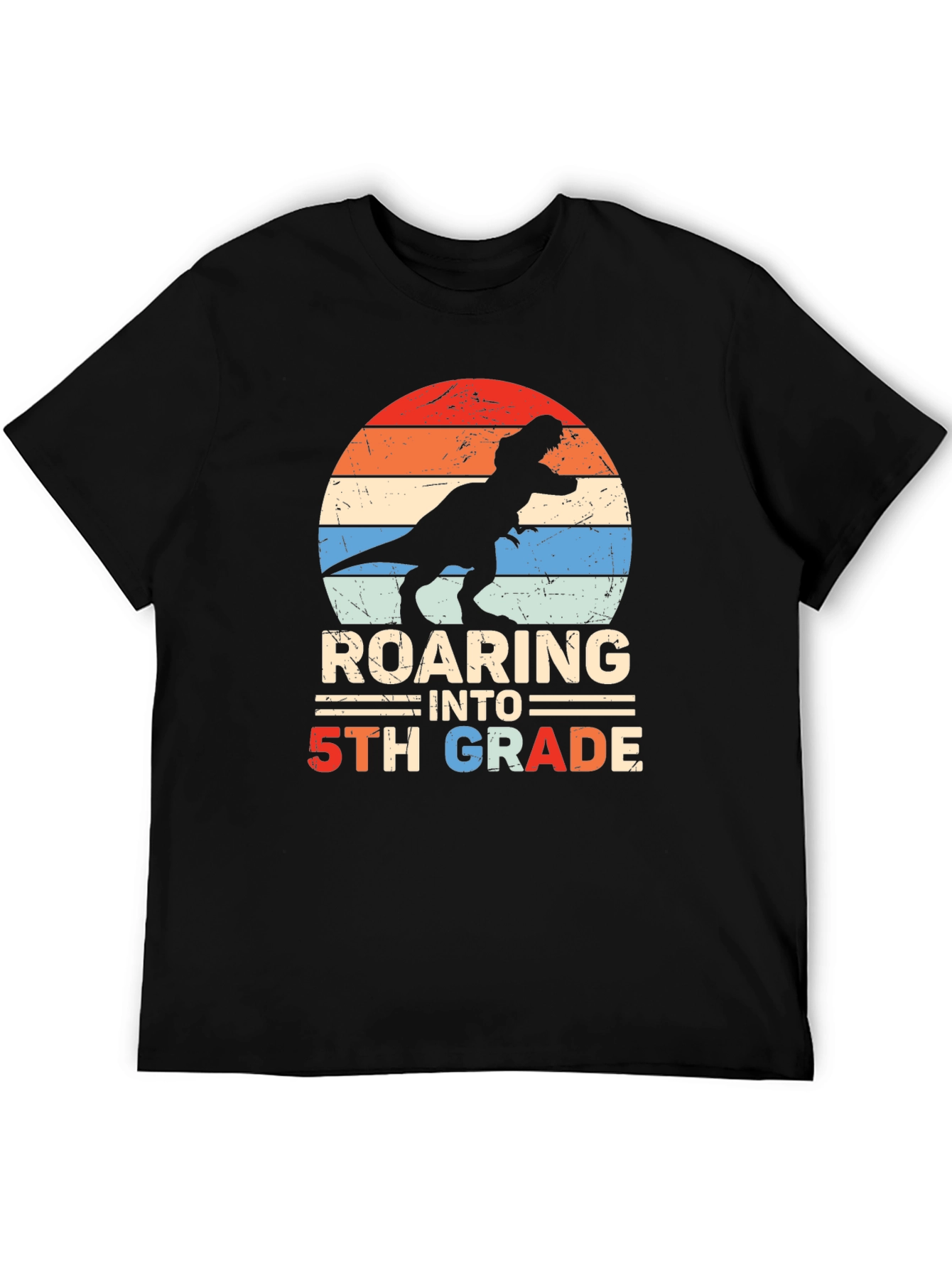 Roaring into 5th Grade Dinosaur T-Shirt