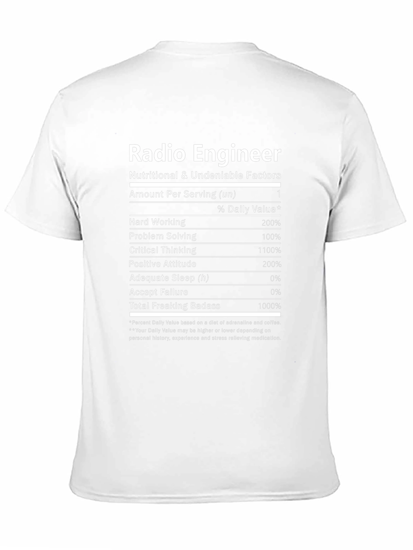 Radio Engineer Nutritional Facts T-Shirt