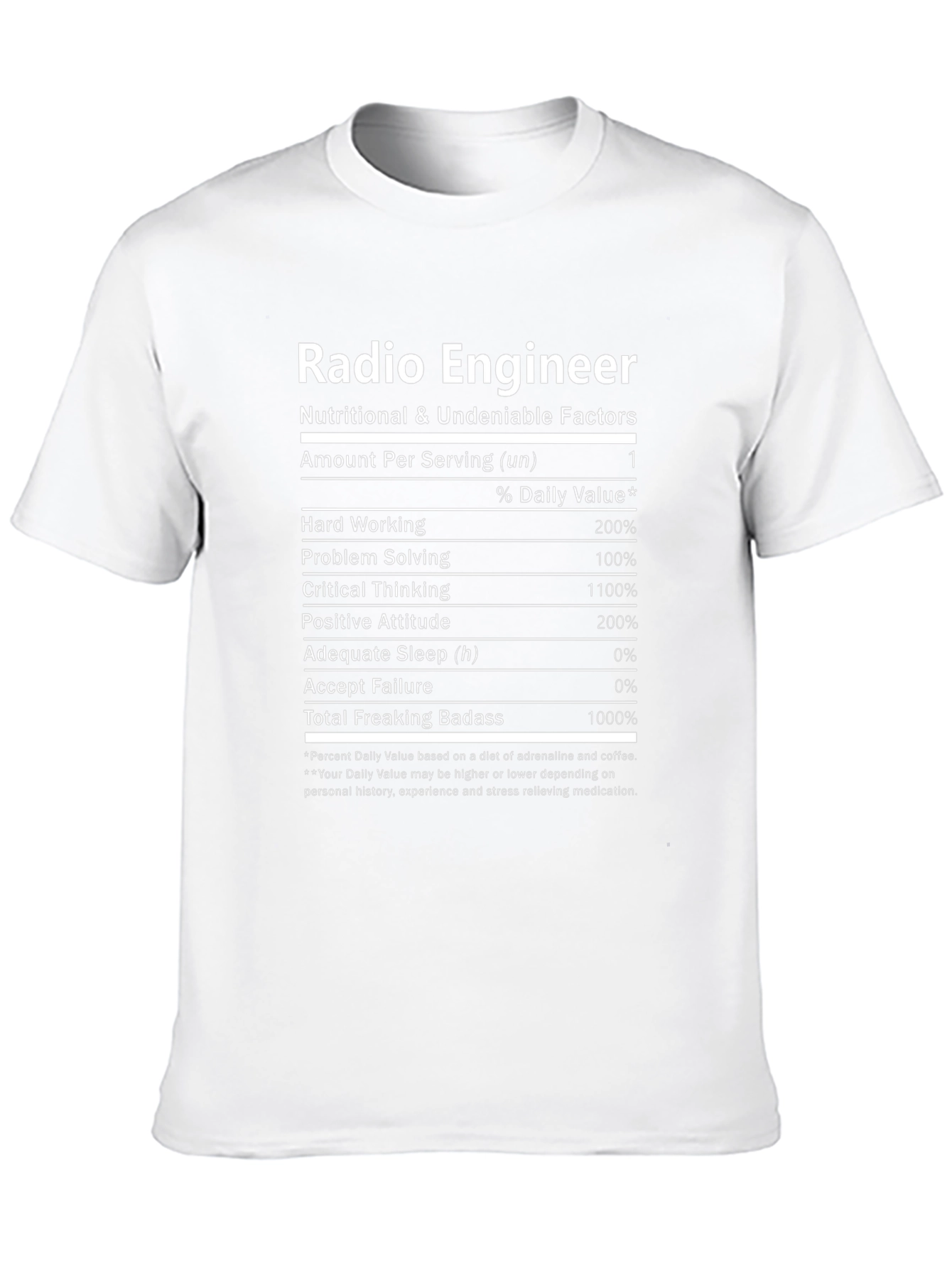 Radio Engineer Nutritional Facts T-Shirt