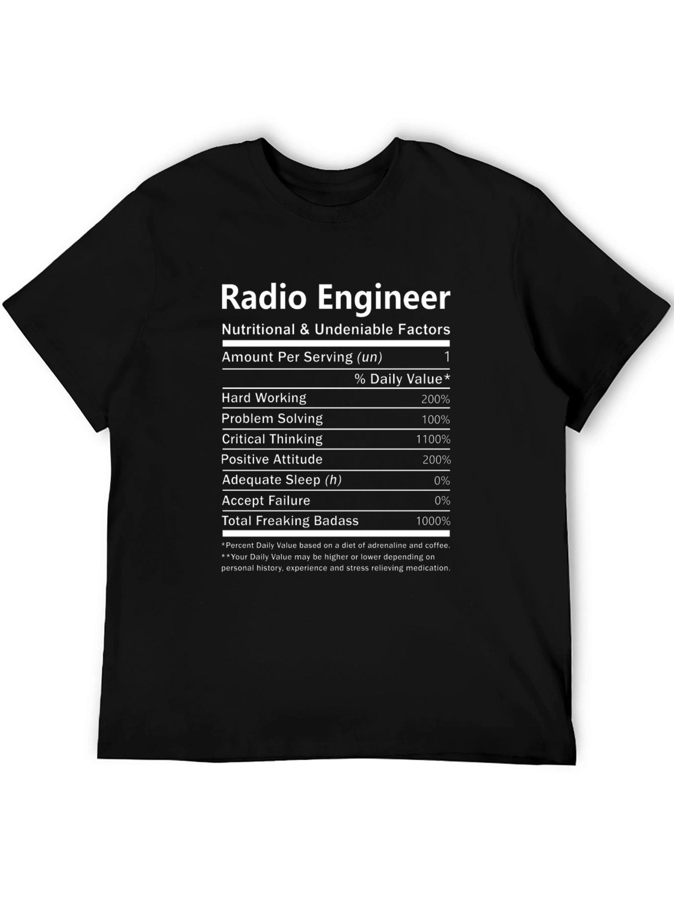 Radio Engineer Nutritional Facts T-Shirt