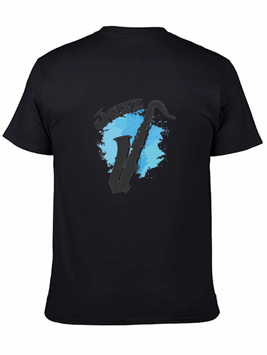 Cool Jazz Saxophone Graphic T-Shirt - Black