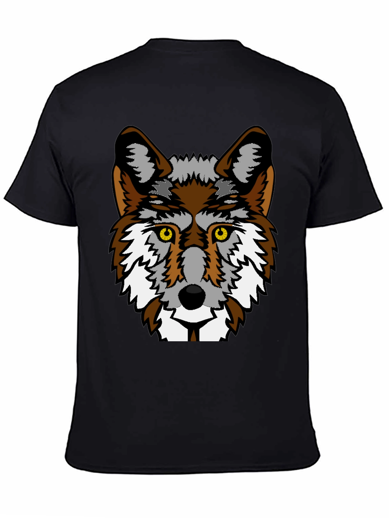 Wolf Graphic Print Black T-Shirt