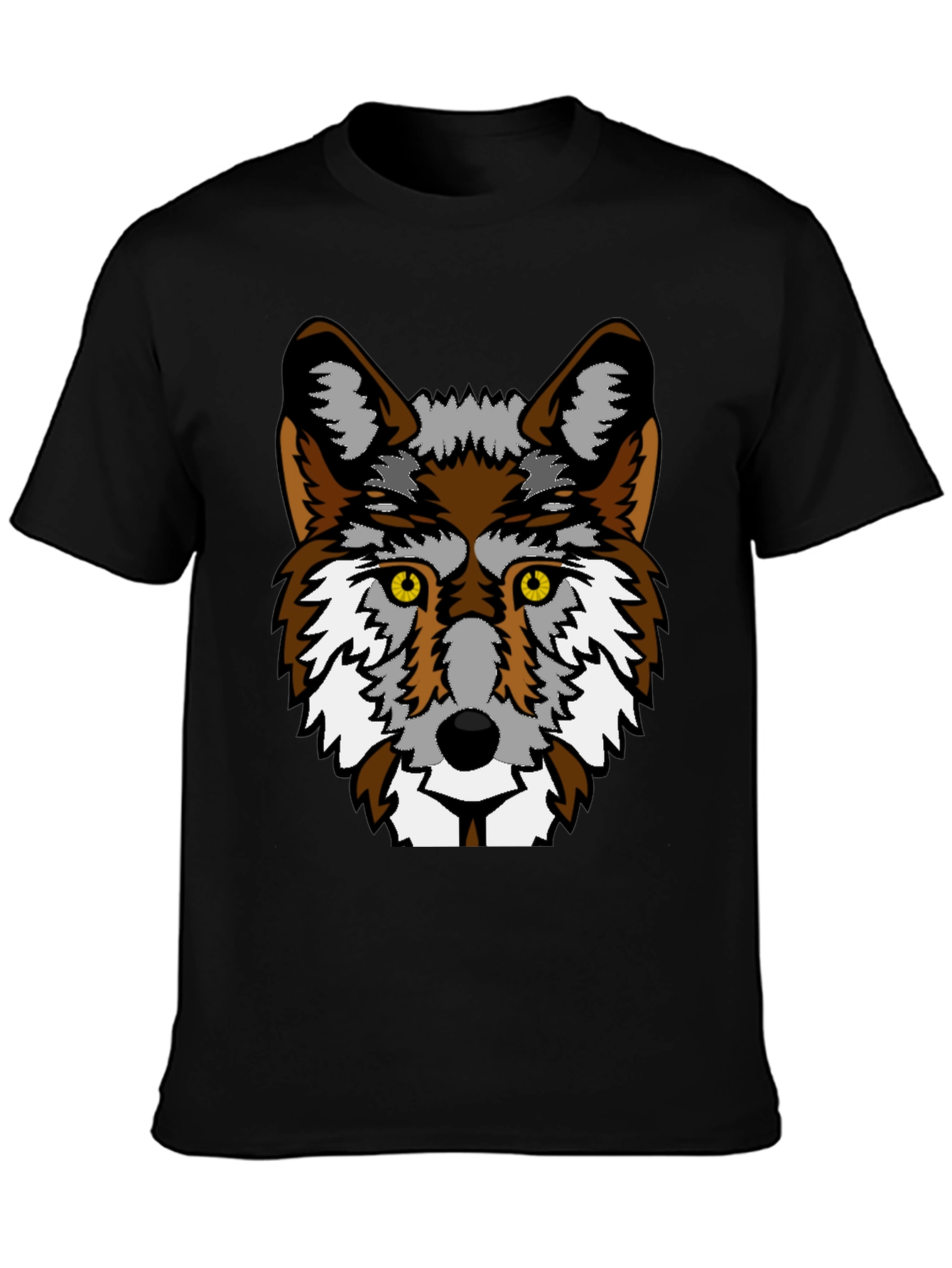 Wolf Graphic Print Black T-Shirt