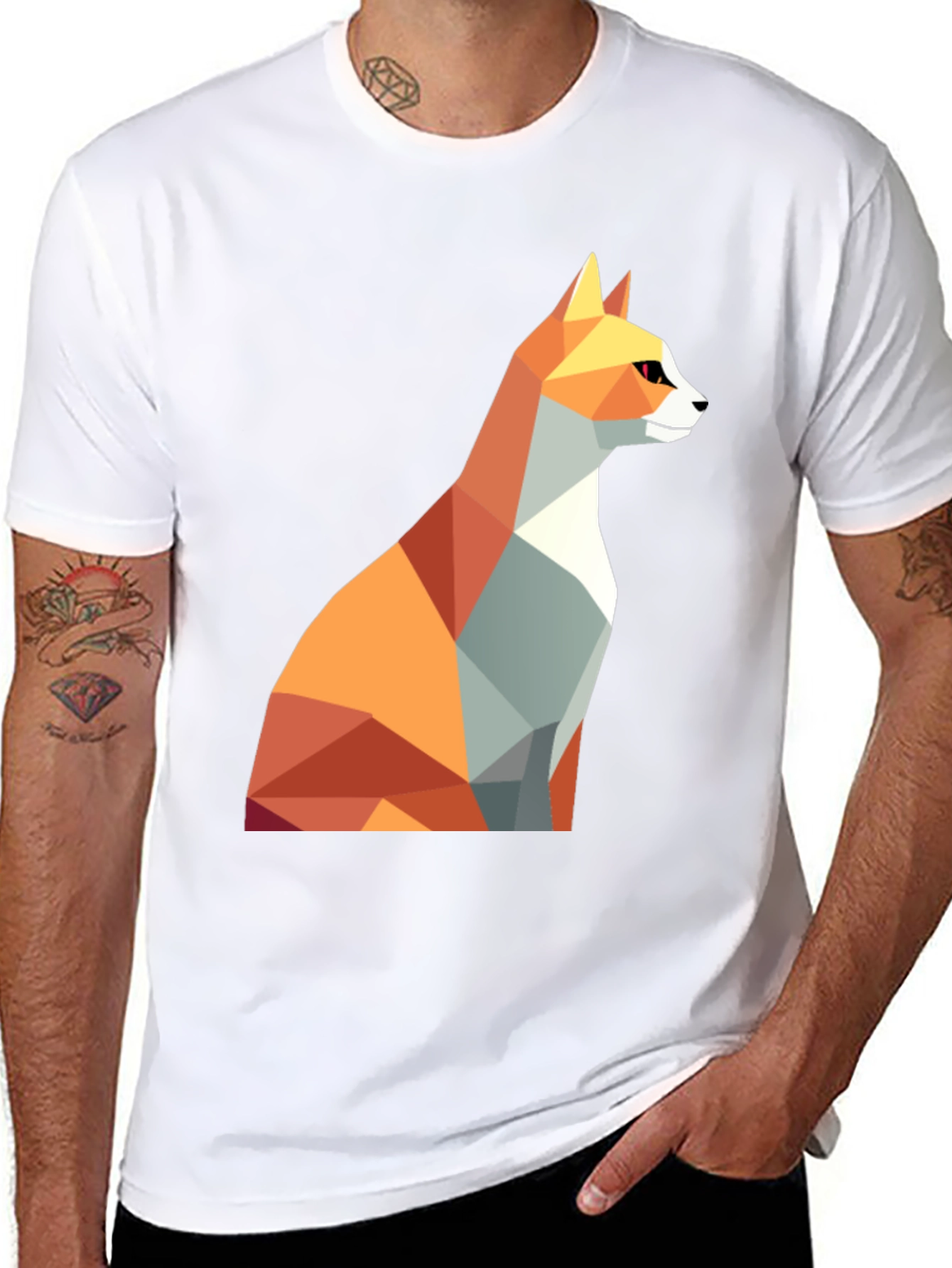 Geometric Fox Graphic Tee - Modern Design
