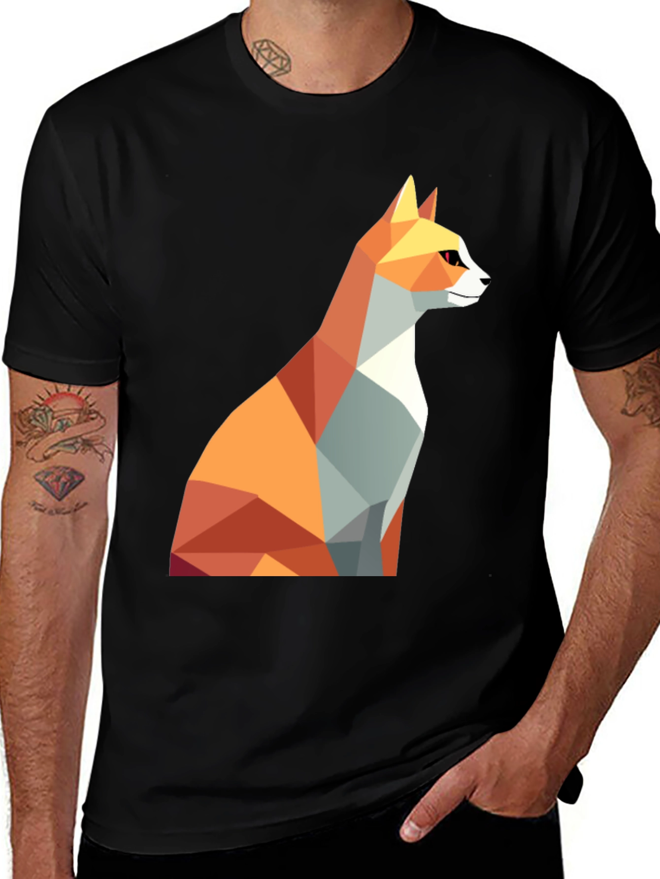 Geometric Fox Graphic Tee - Modern Design