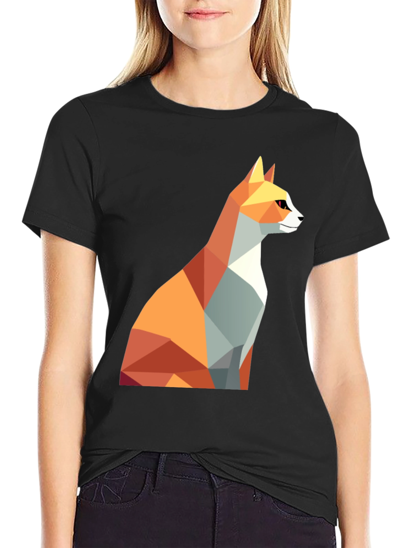 Geometric Fox Graphic Tee - Modern Design