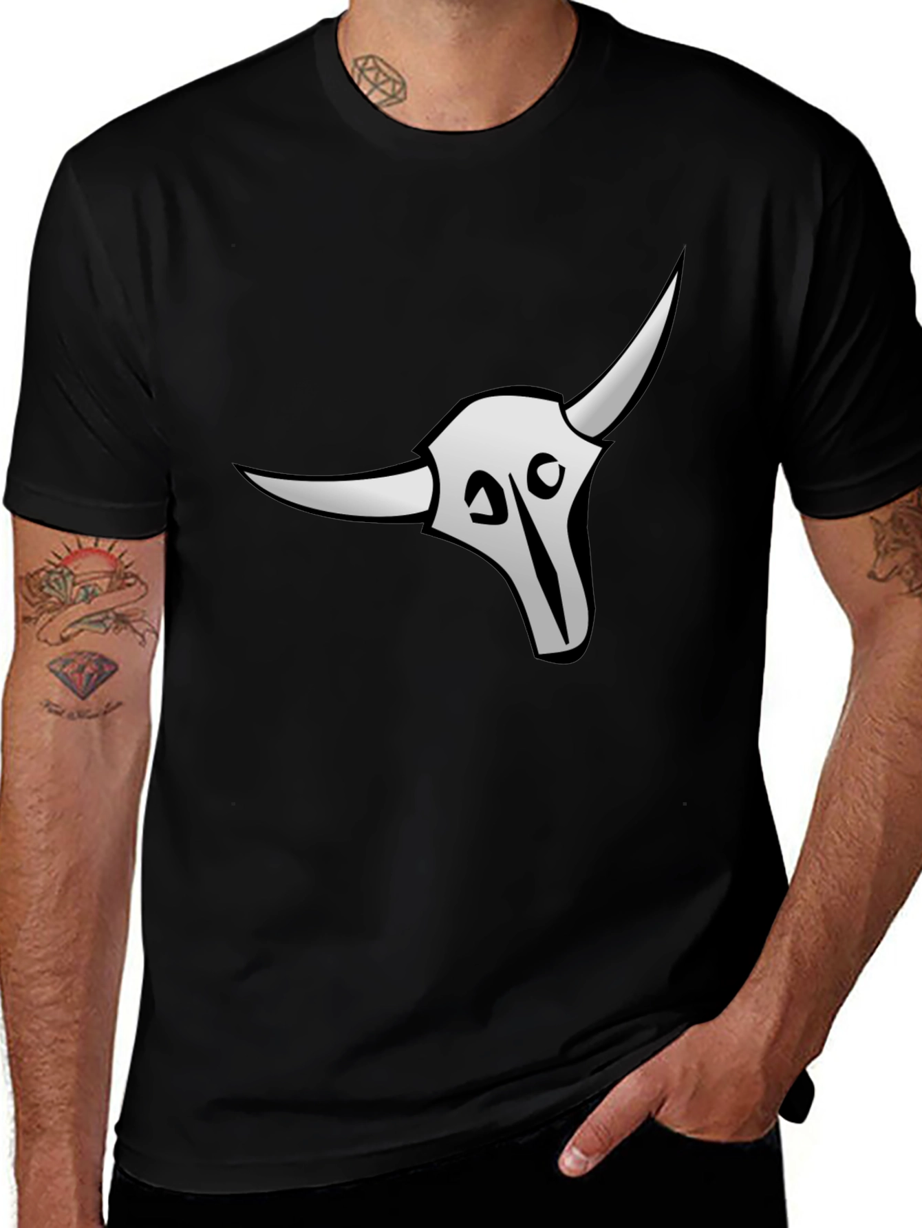 Skull Graphic Print Black T-Shirt