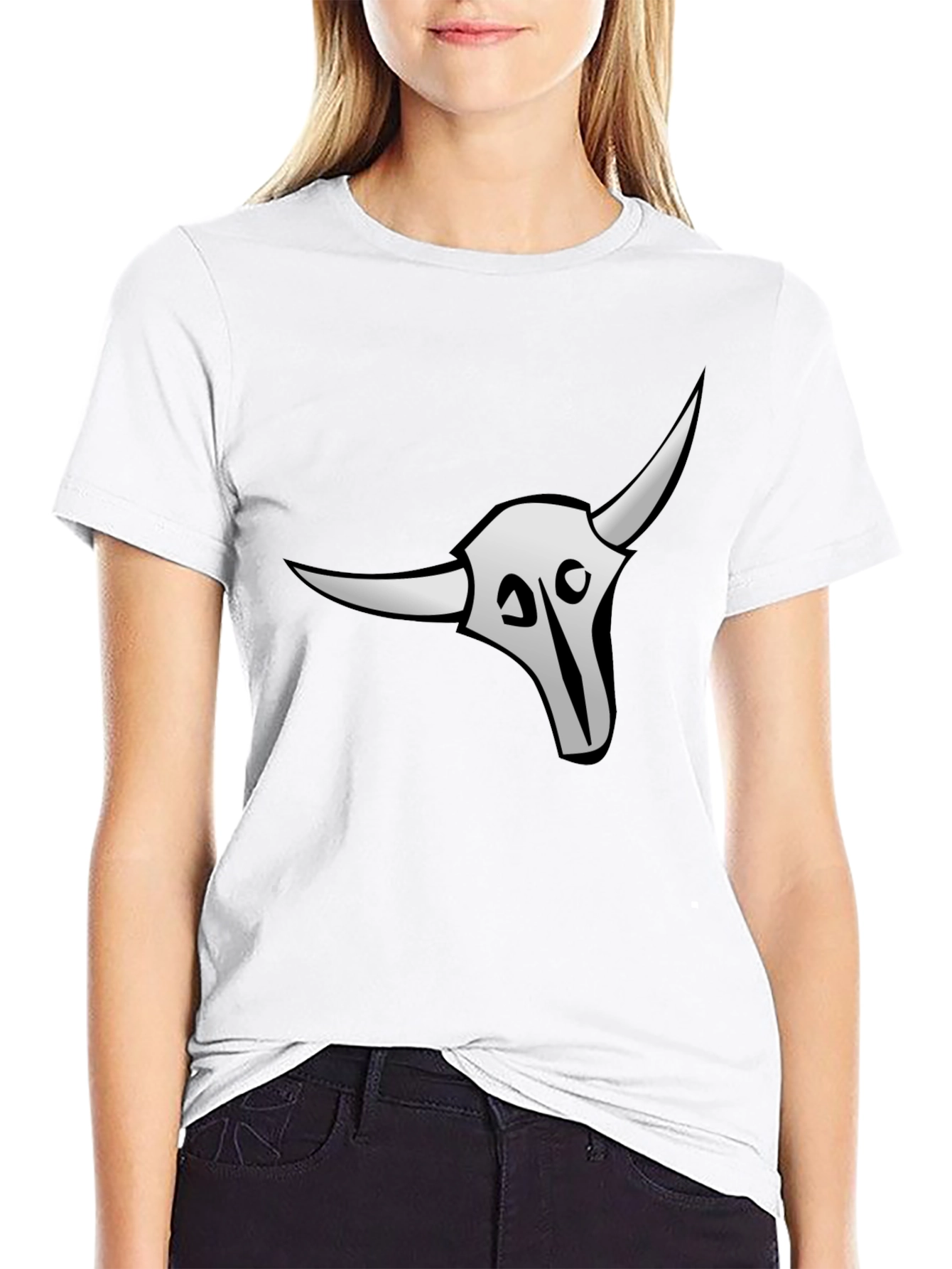 Skull Graphic Print Black T-Shirt