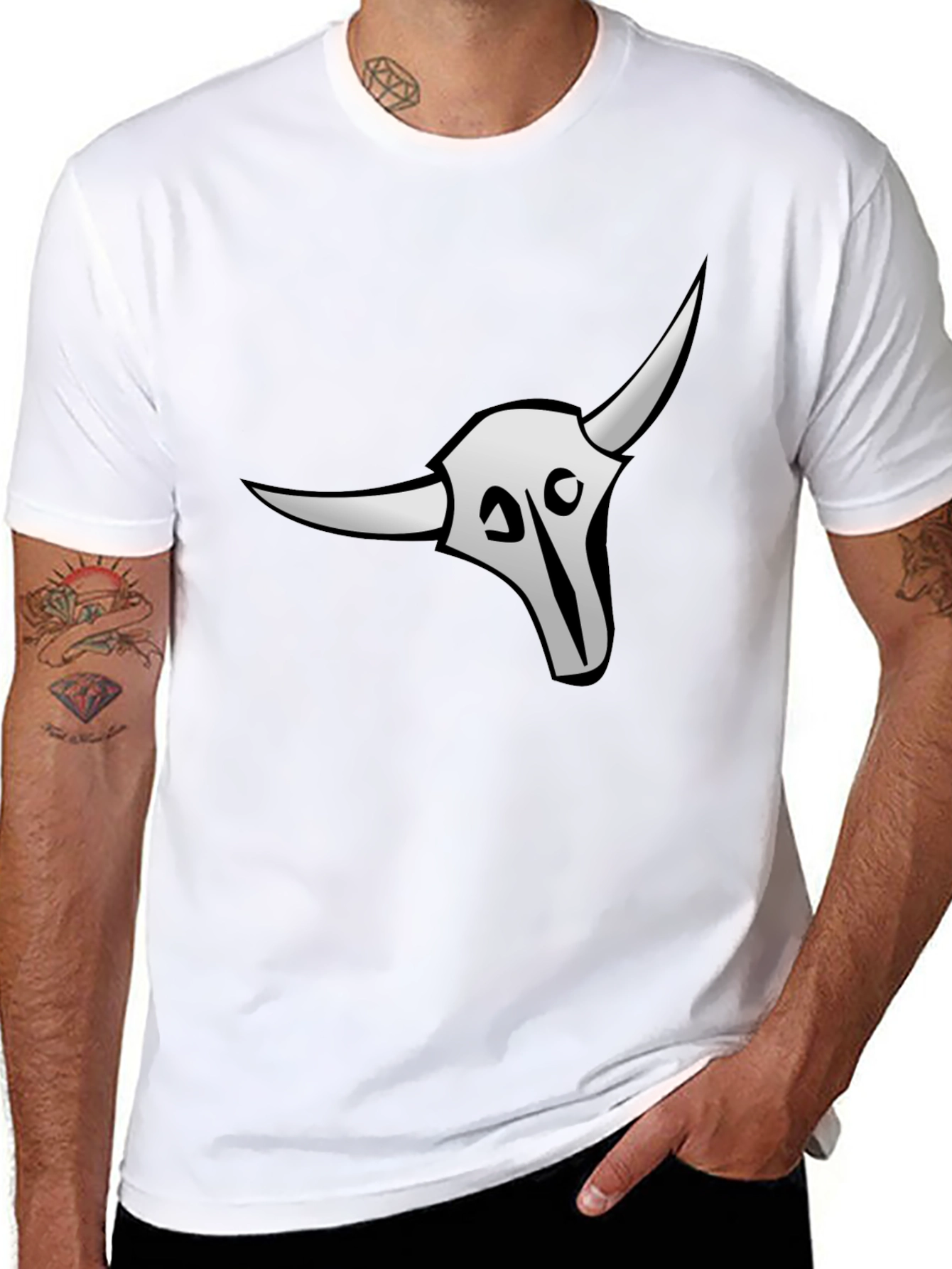 Skull Graphic Print Black T-Shirt