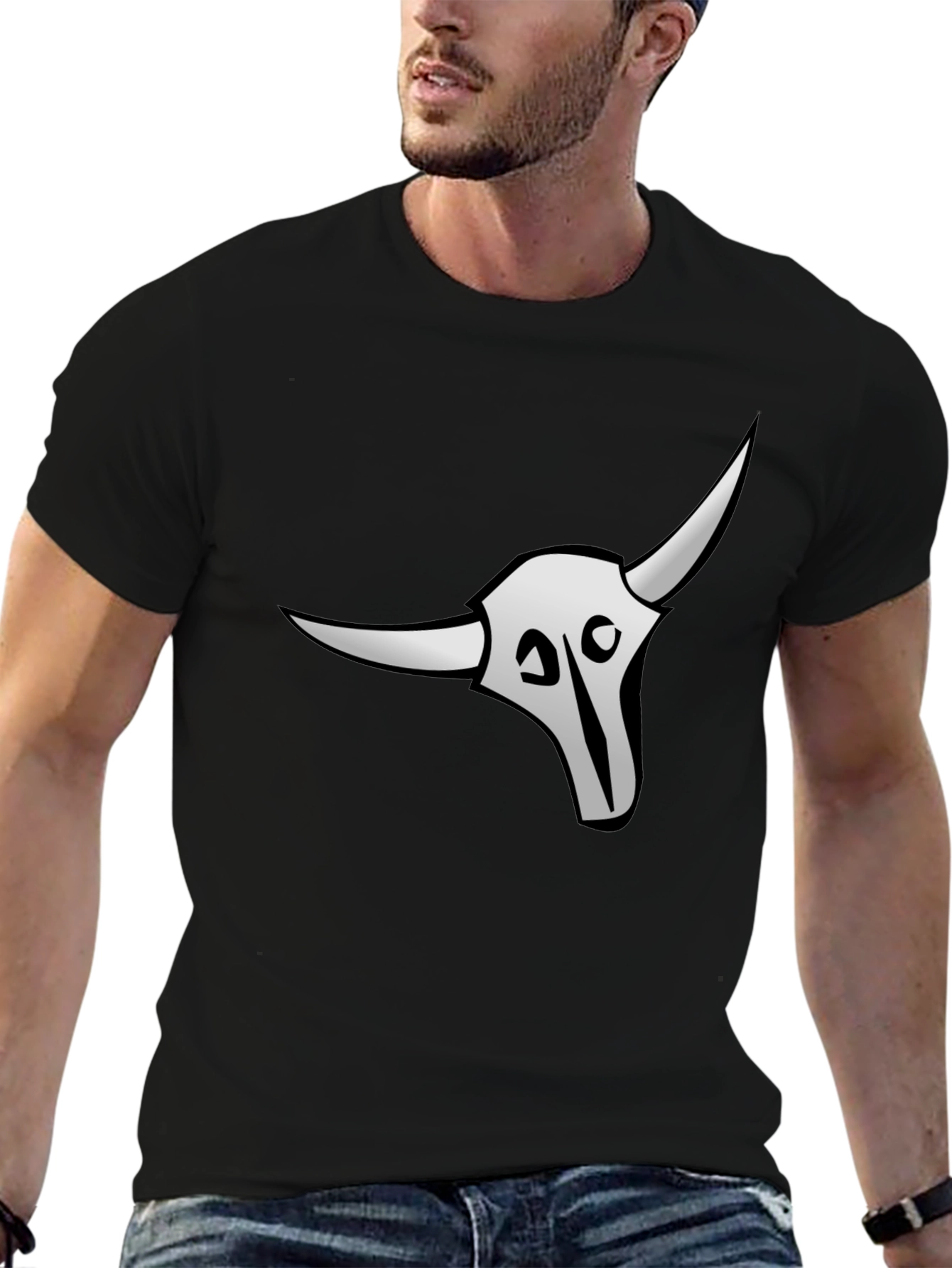 Skull Graphic Print Black T-Shirt