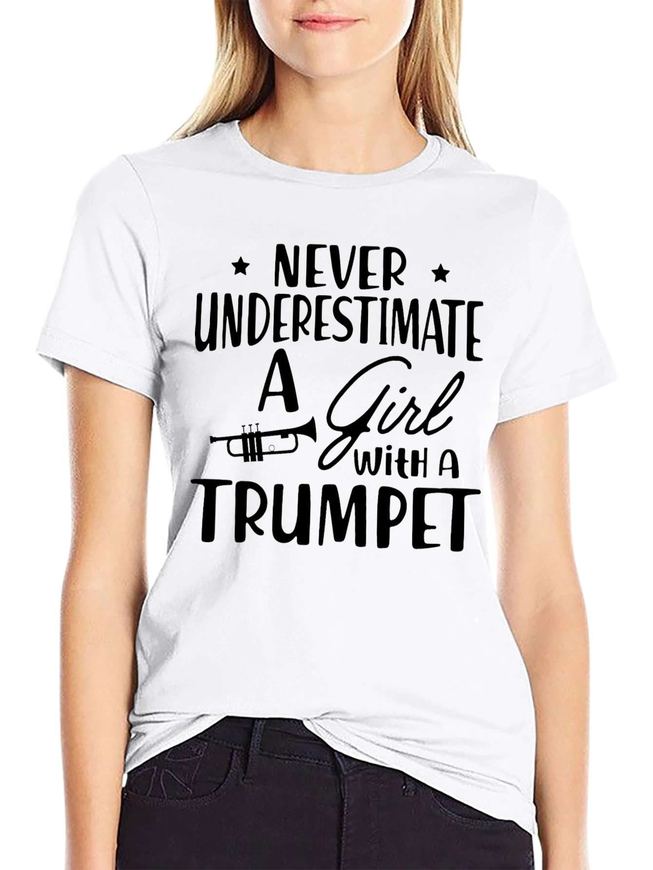 Never Underestimate Girl with Trumpet T-Shirt