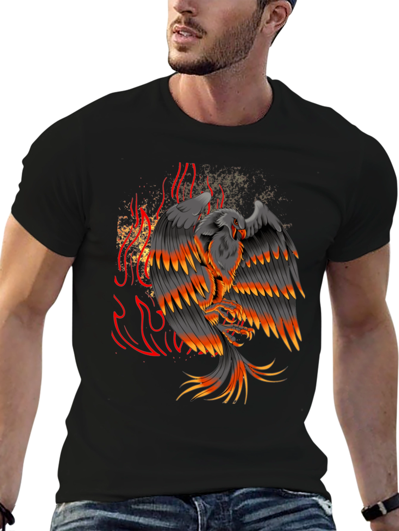 Phoenix Firebird Graphic Black T-Shirt