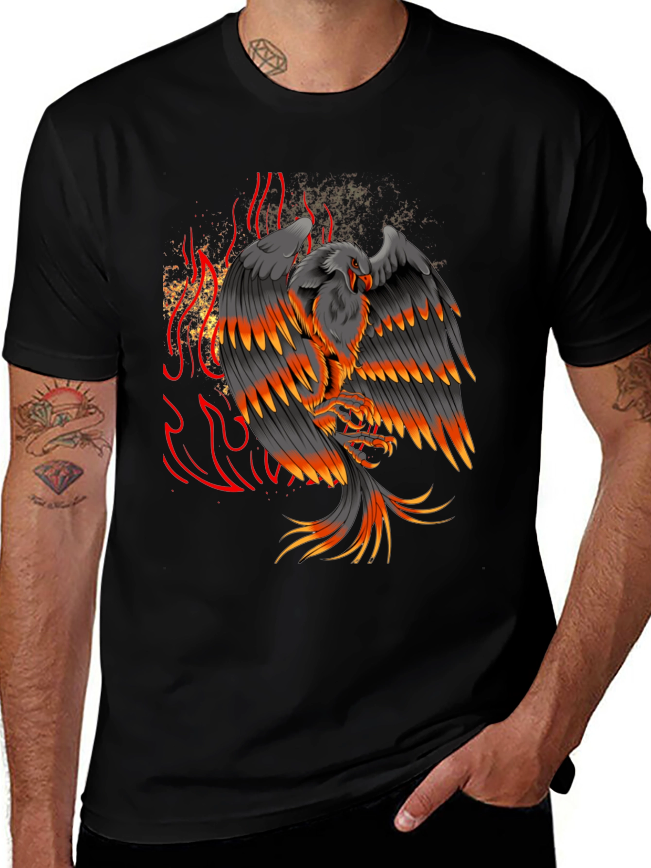 Phoenix Firebird Graphic Black T-Shirt