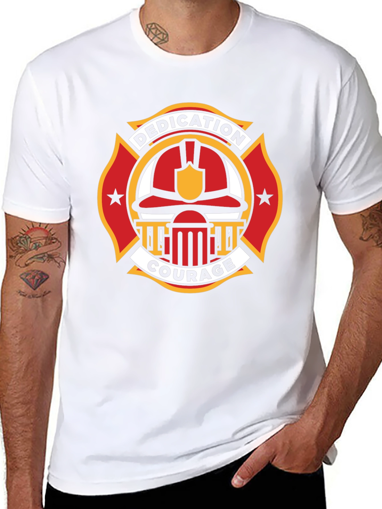 Firefighter Dedication Courage Graphic T-Shirt
