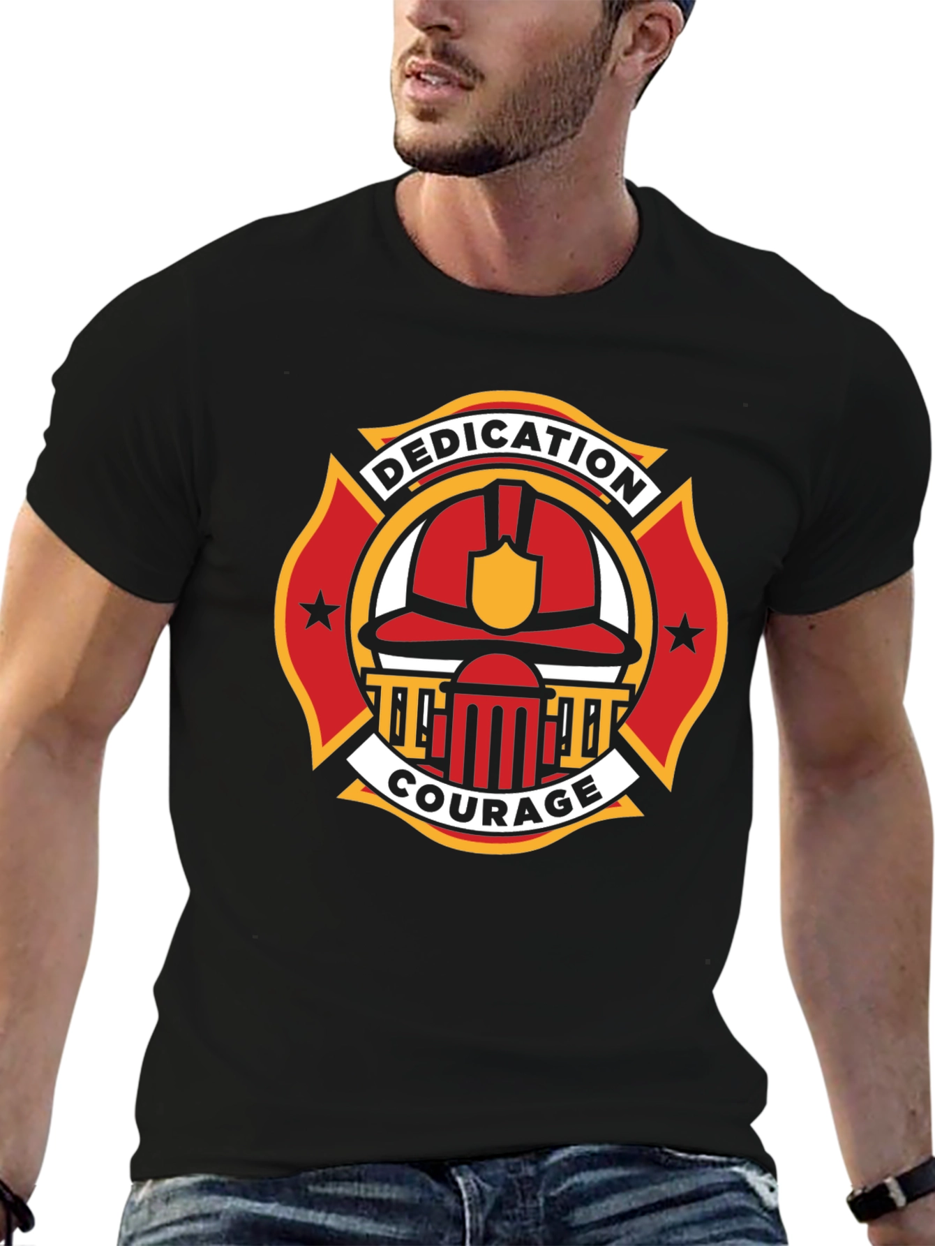 Firefighter Dedication Courage Graphic T-Shirt
