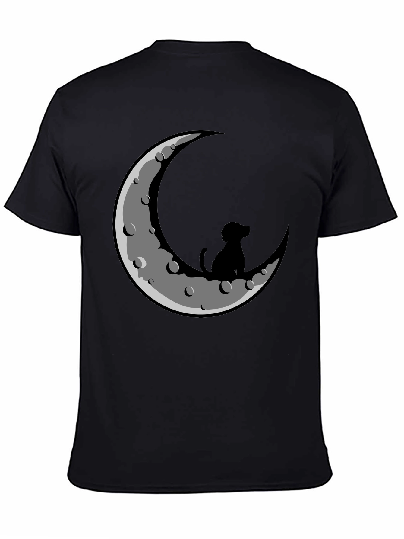 Dog on the Moon Graphic Tee - Black T-Shirt