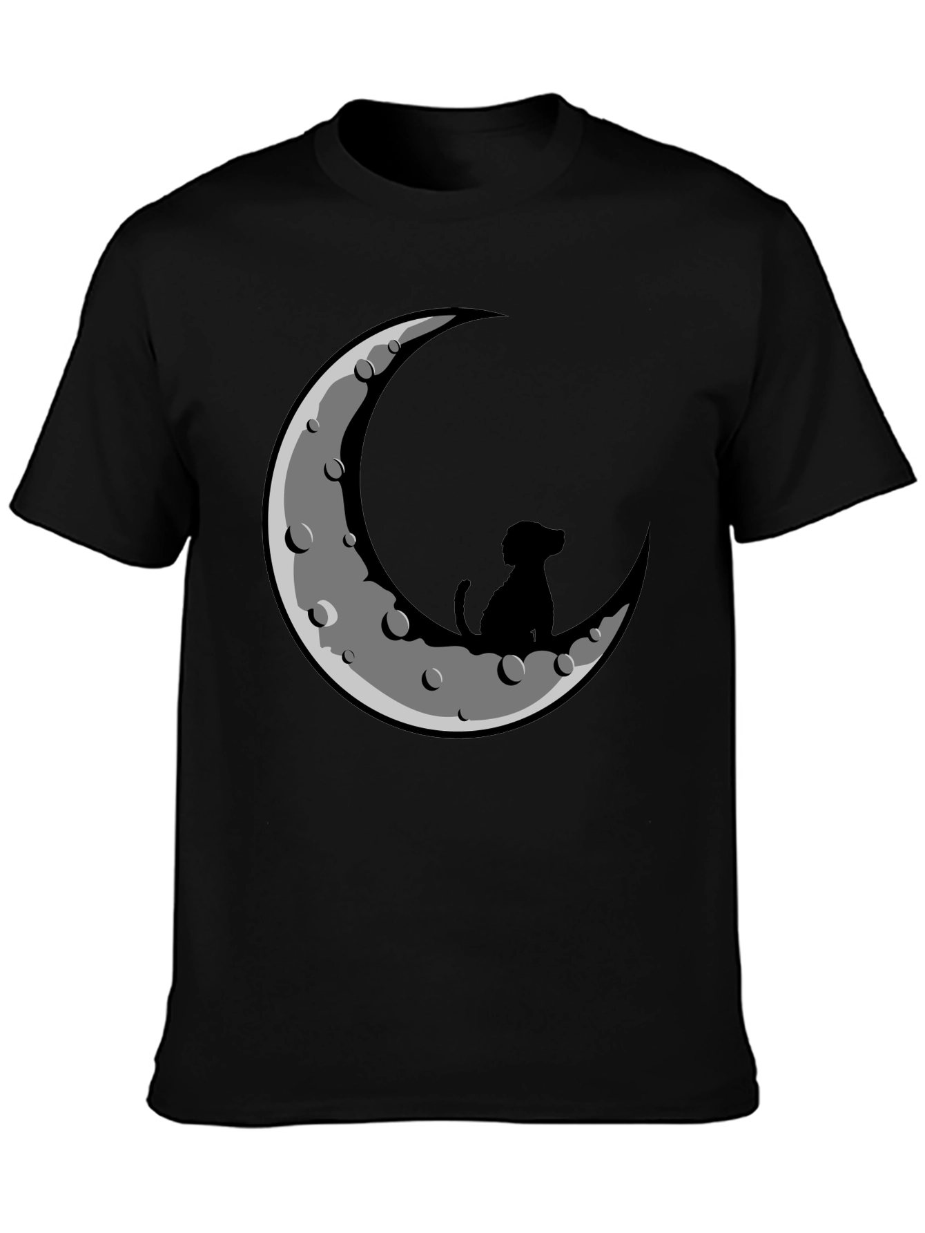 Dog on the Moon Graphic Tee - Black T-Shirt
