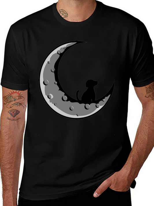 Dog on the Moon Graphic Tee - Black T-Shirt