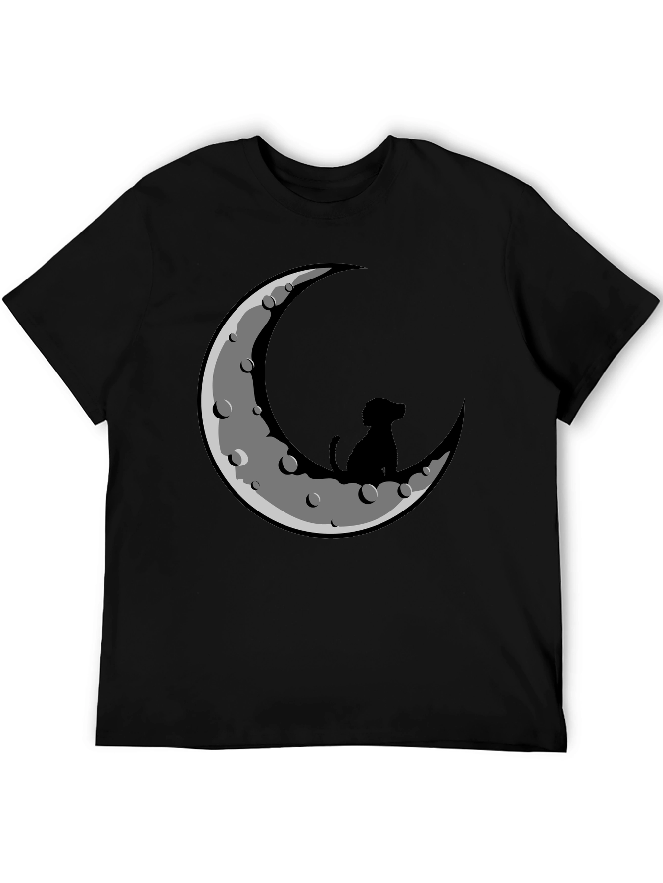 Dog on the Moon Graphic Tee - Black T-Shirt