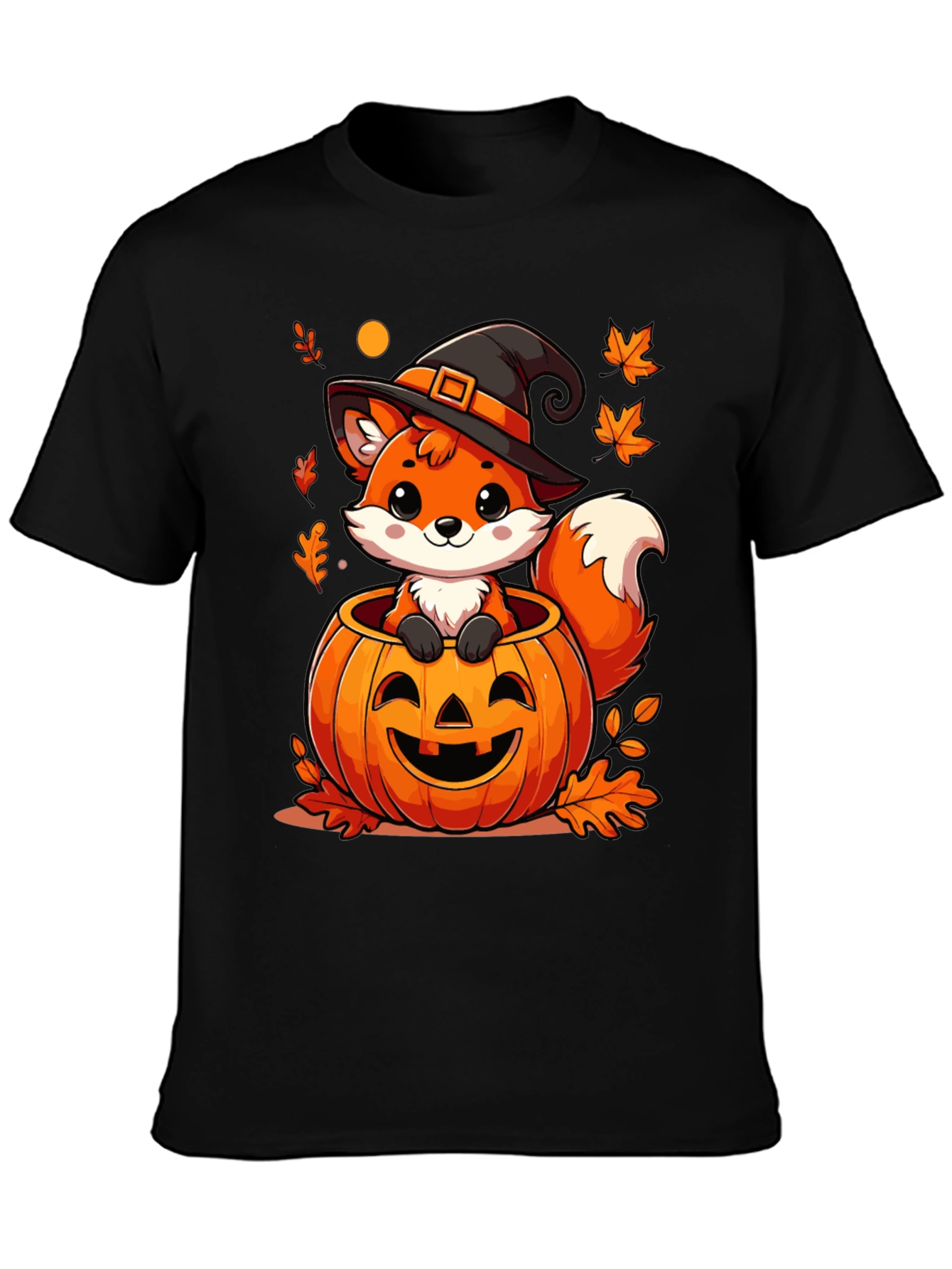 Halloween Fox in Pumpkin T-Shirt